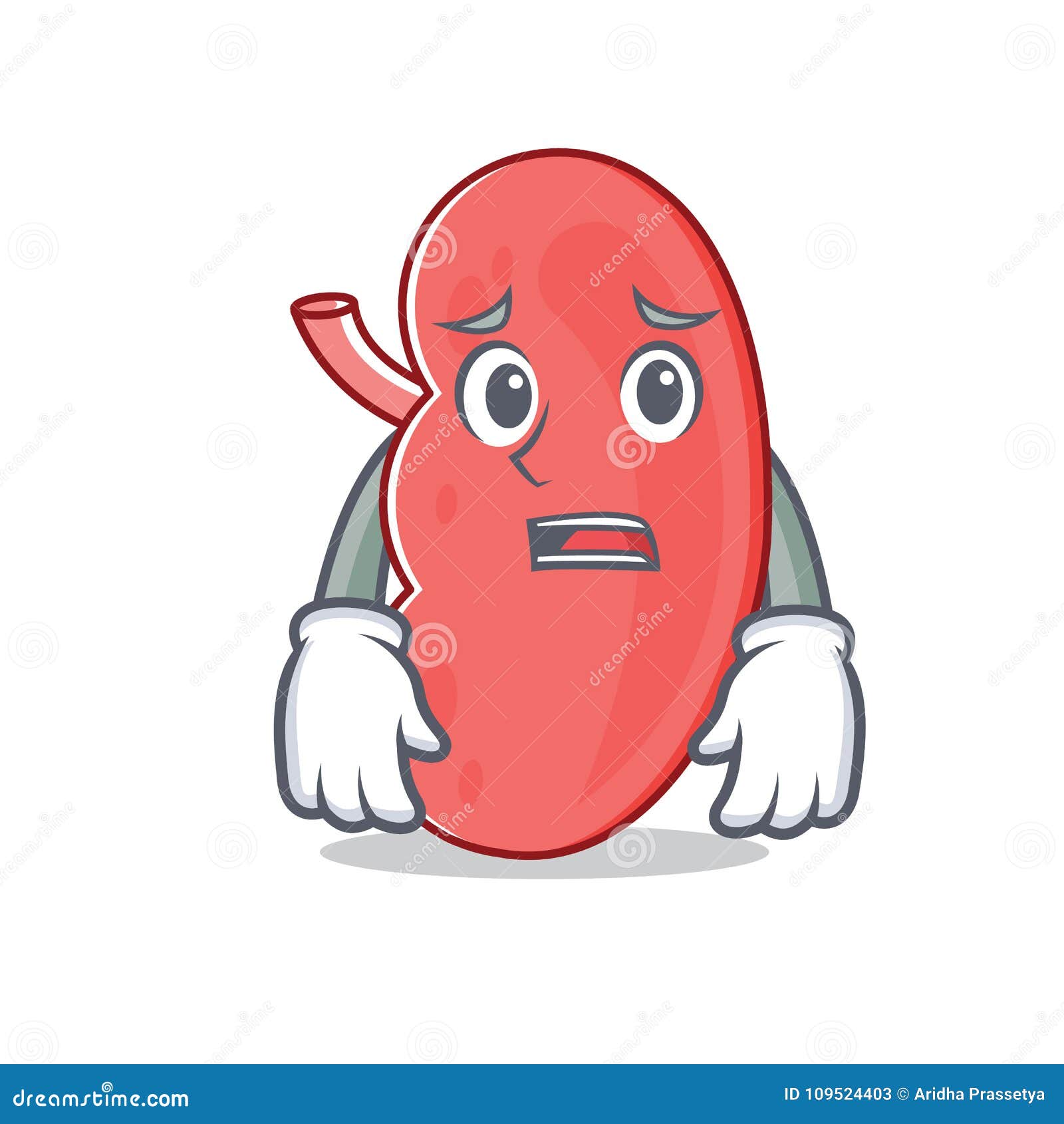 Afraid Kidney Mascot Cartoon Style Stock Vector - Illustration of funny ...