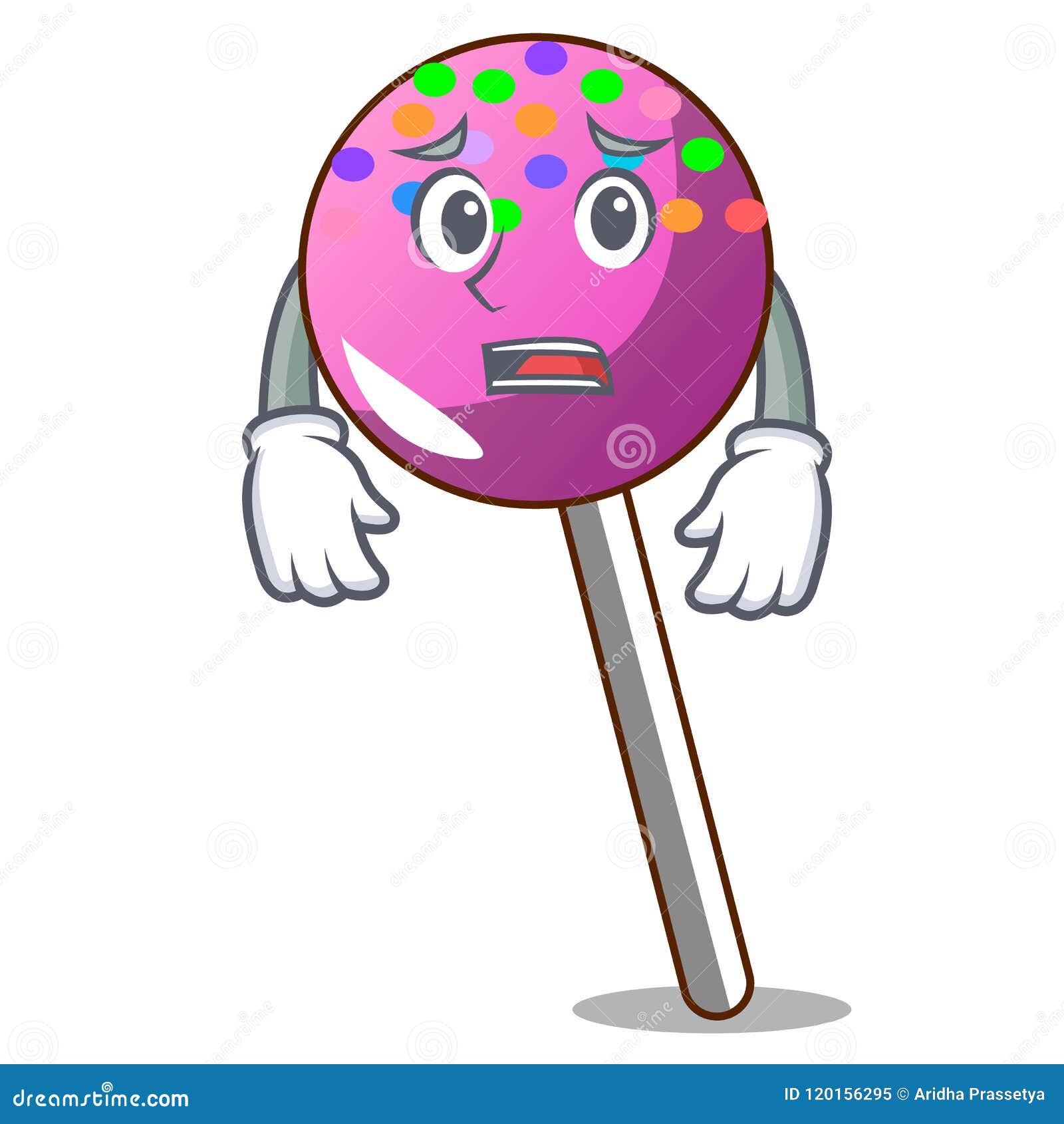 Scared Lollipop Cartoon Stock Illustration 43502242