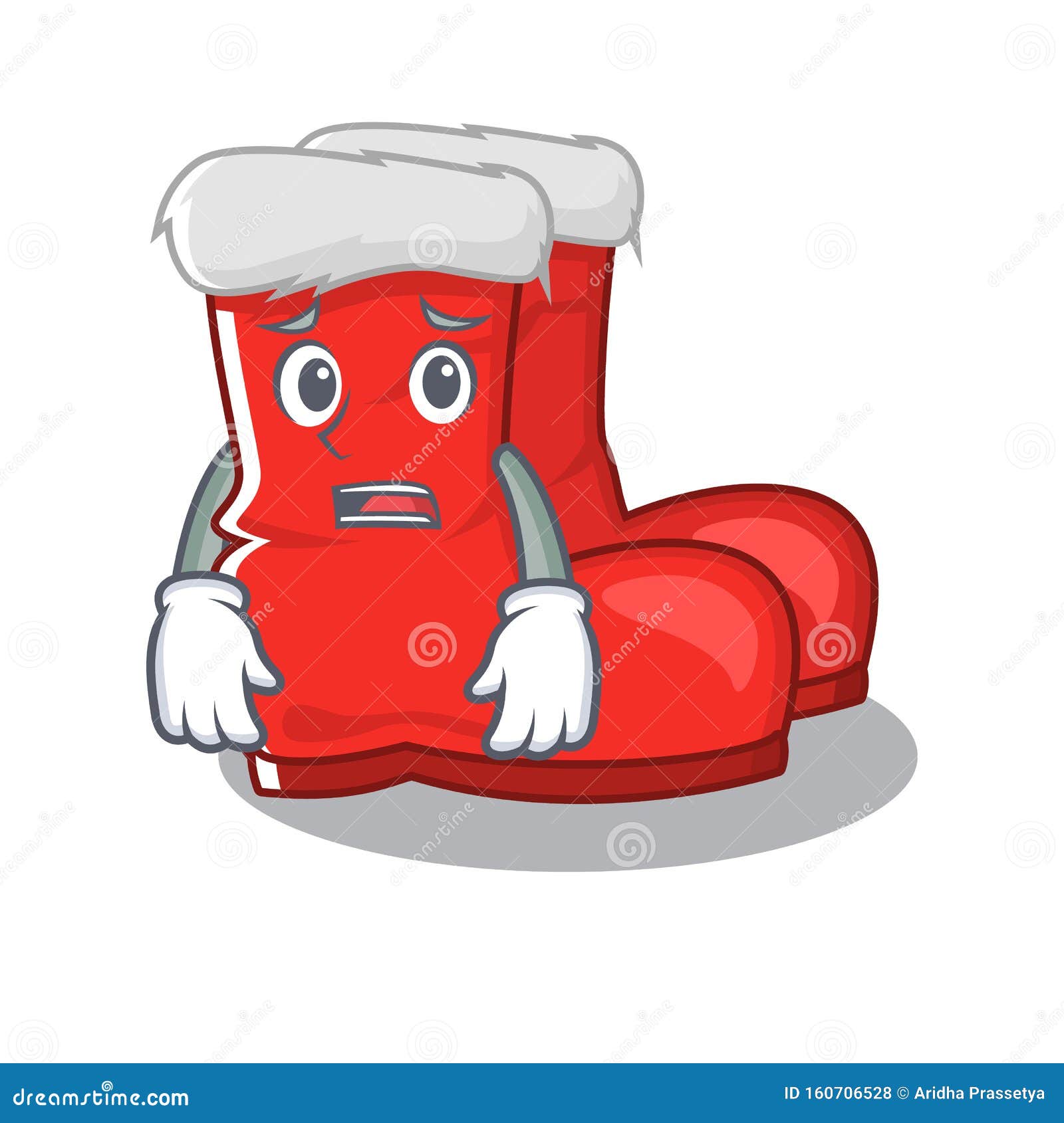 Afraid Santa Boots Mascot Isolated the Character Stock Vector ...