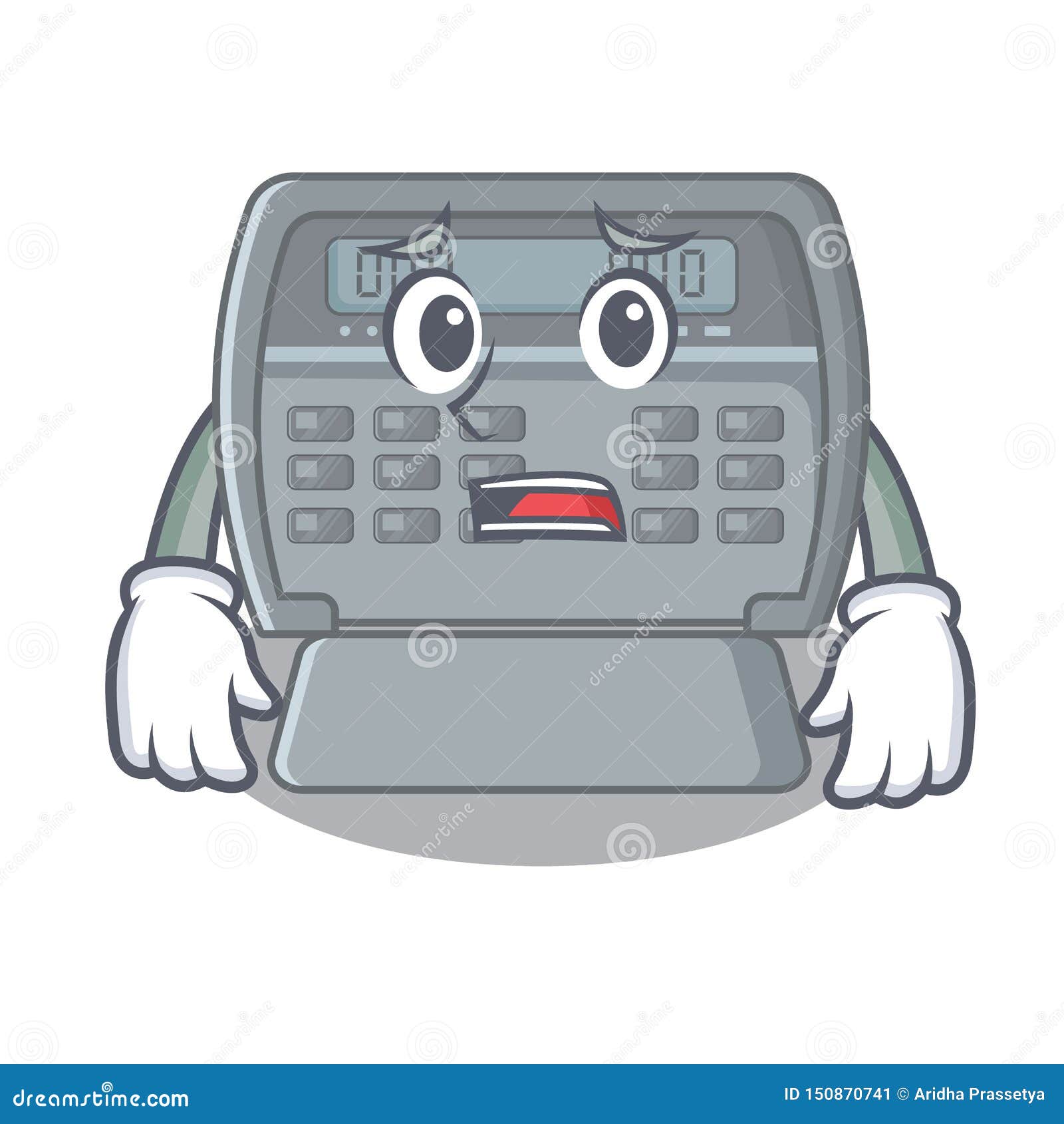 Afraid Security Alarm Sticks on Character Wall Stock Vector