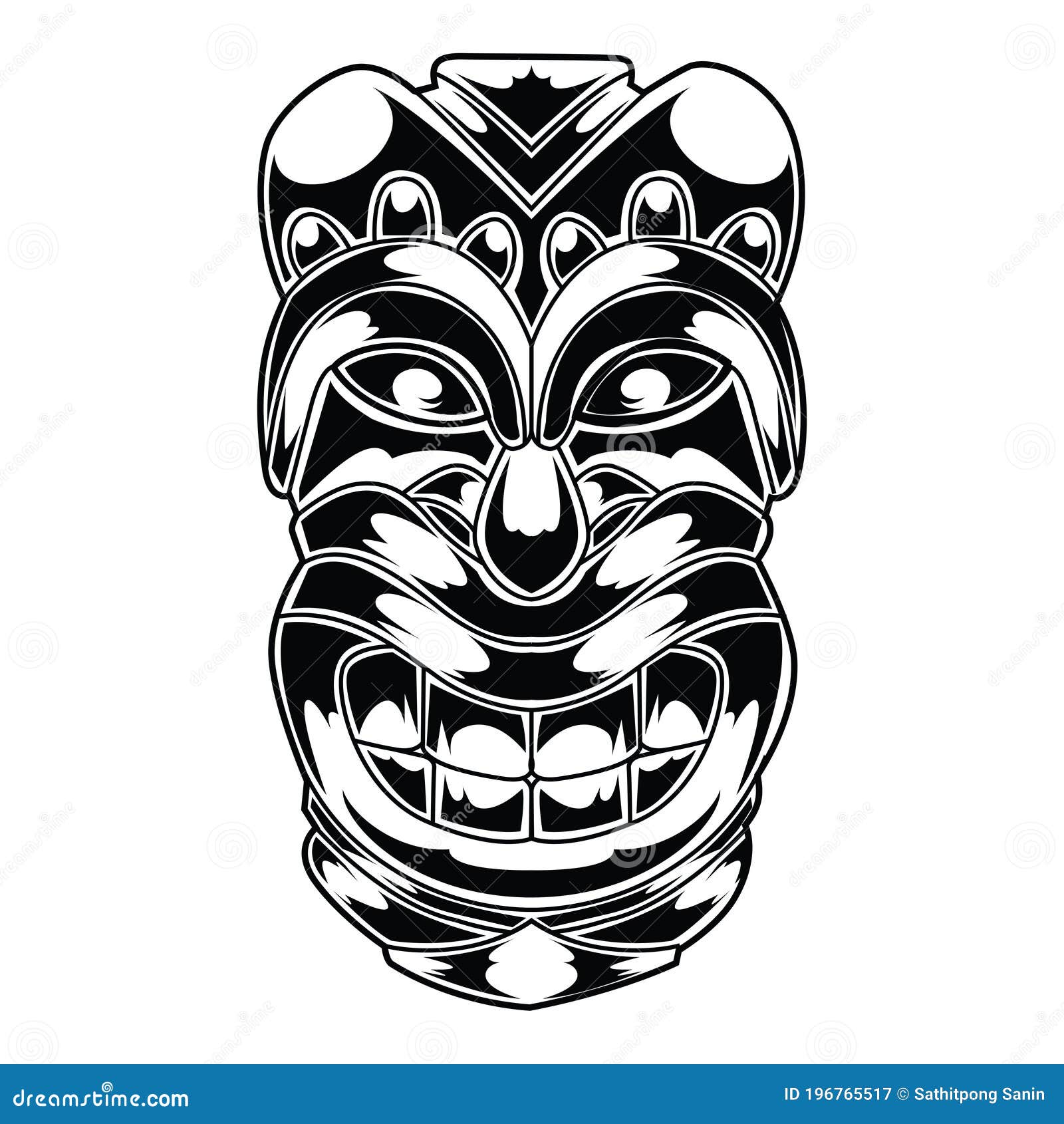 Totem of Hawaiian Tiki God Tribal Stock Illustration Vector Stock ...