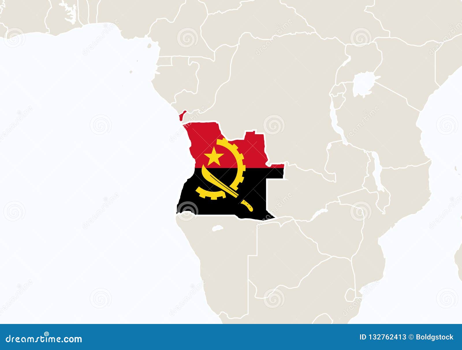 Angola Africa-highlighted-angola-map-vector-illustration-africa-highlighted-angola-map-132762413
