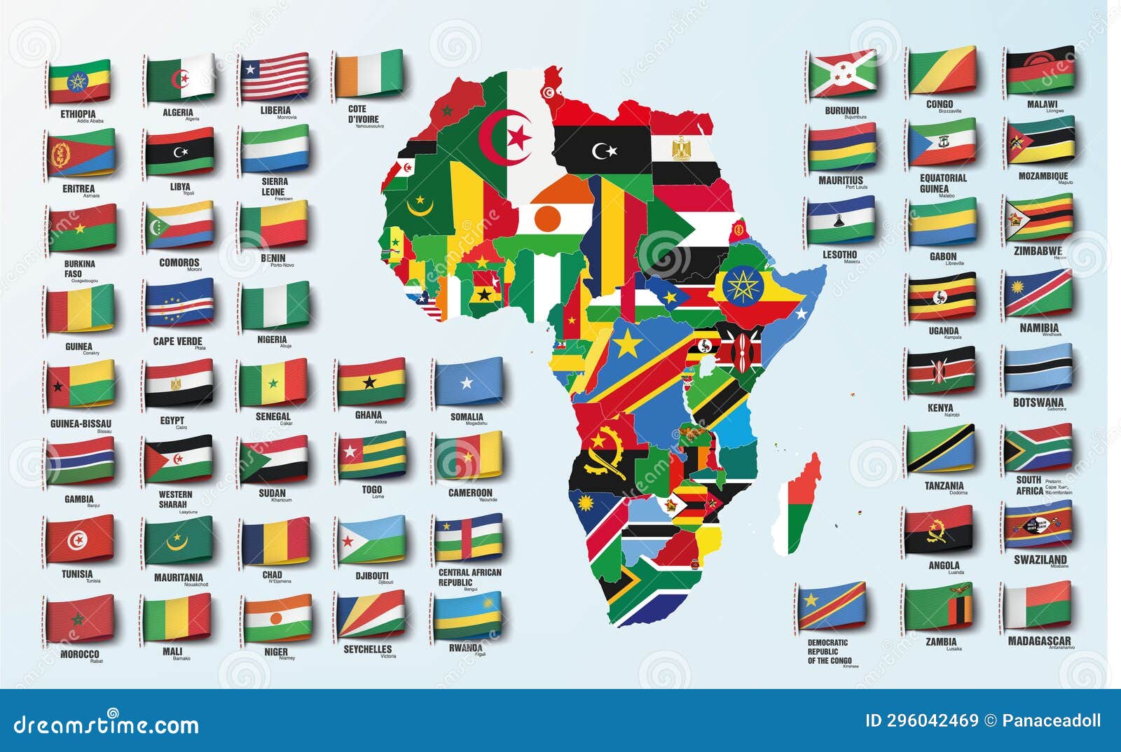 The Africa Map Divided by Countries Stock Illustration Illustration