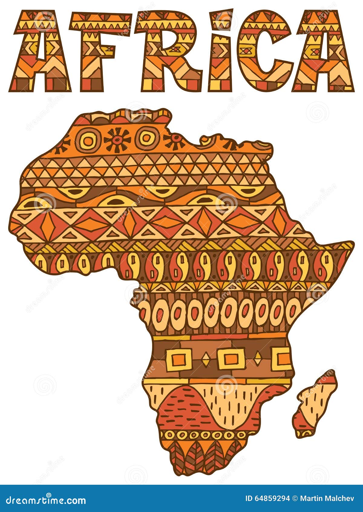 Africa Map Pattern Stock Vector Image 64859294