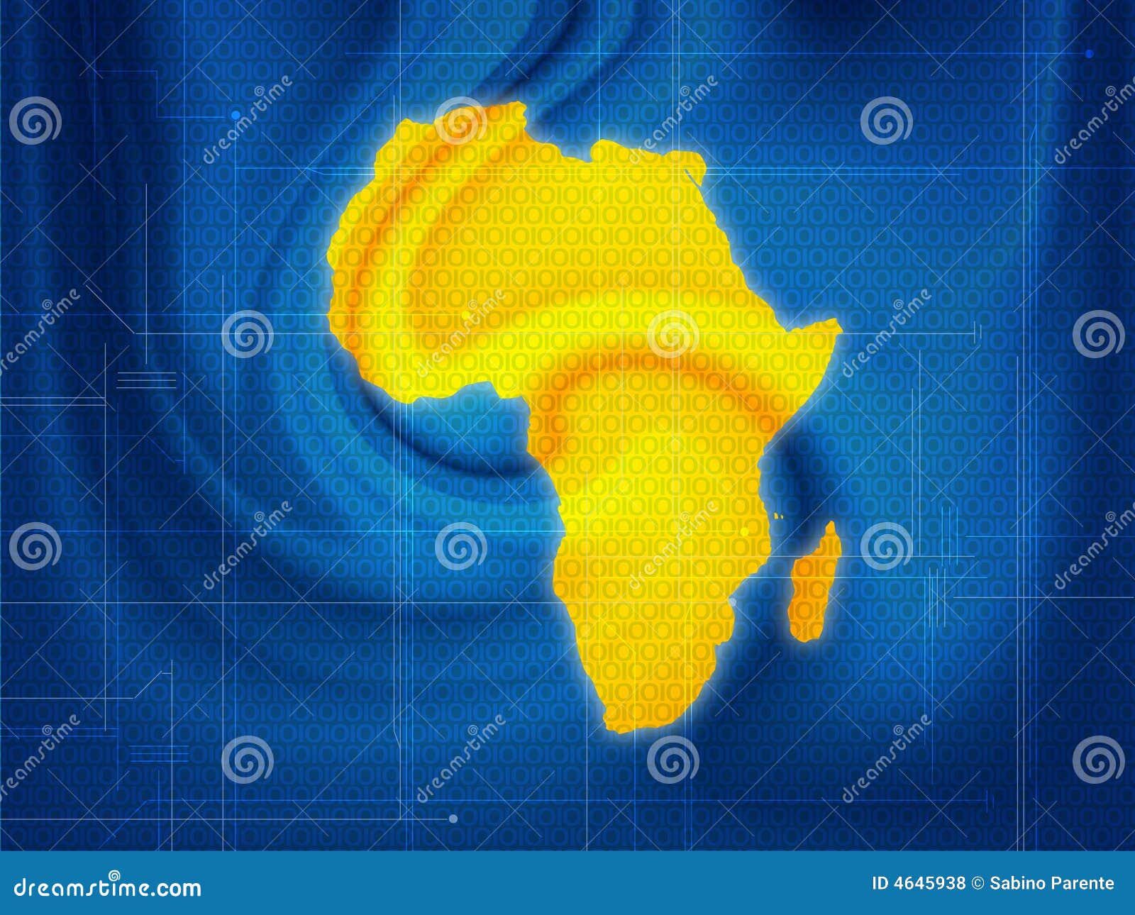 Africa map techno stock illustration. Illustration of