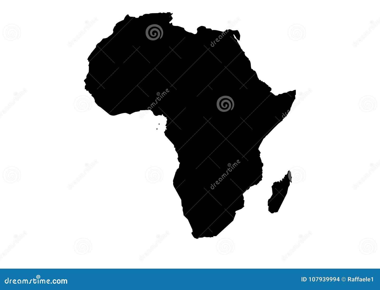 Africa Map Vector Silhouette Stock Vector - Illustration of madagascar, vector: 107939994