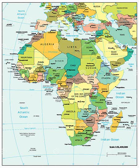 Africa Political Divisions Map Stock Illustration - Illustration of ...