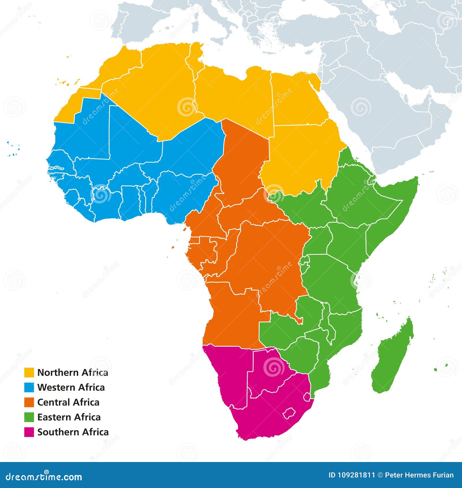 africa regions political map