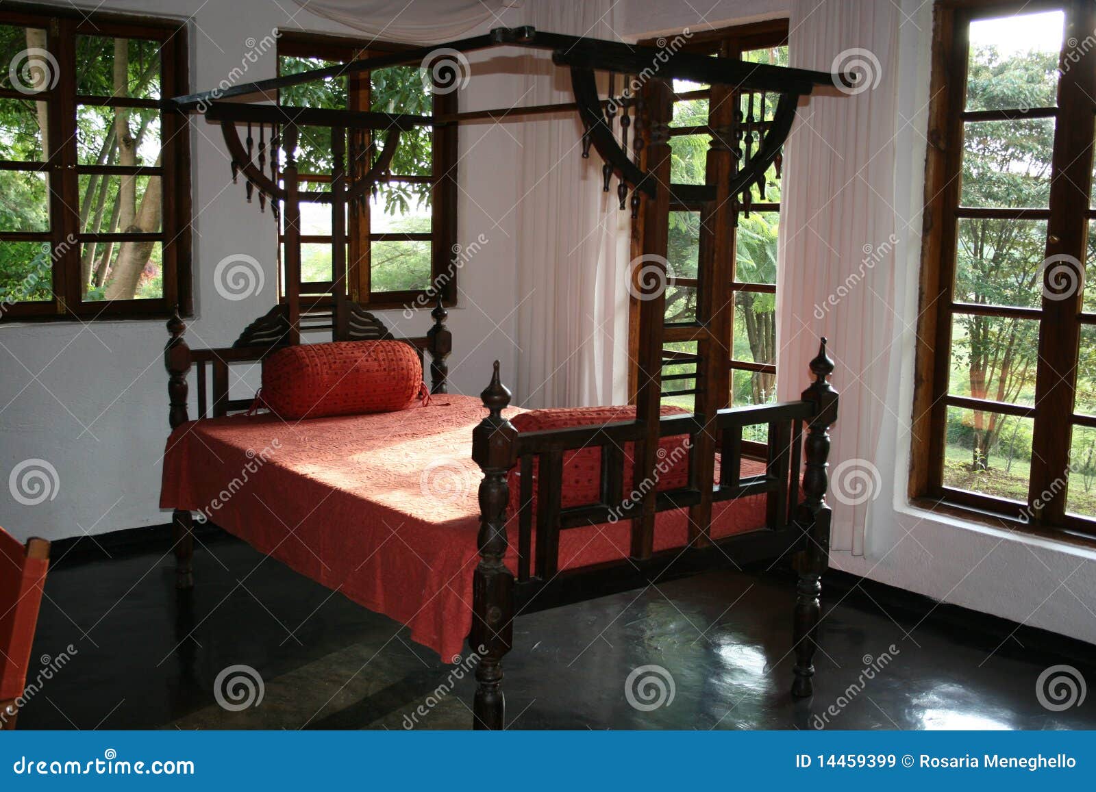 Africa Typical Single Bed Room at Zanzibar Stock Image Image of