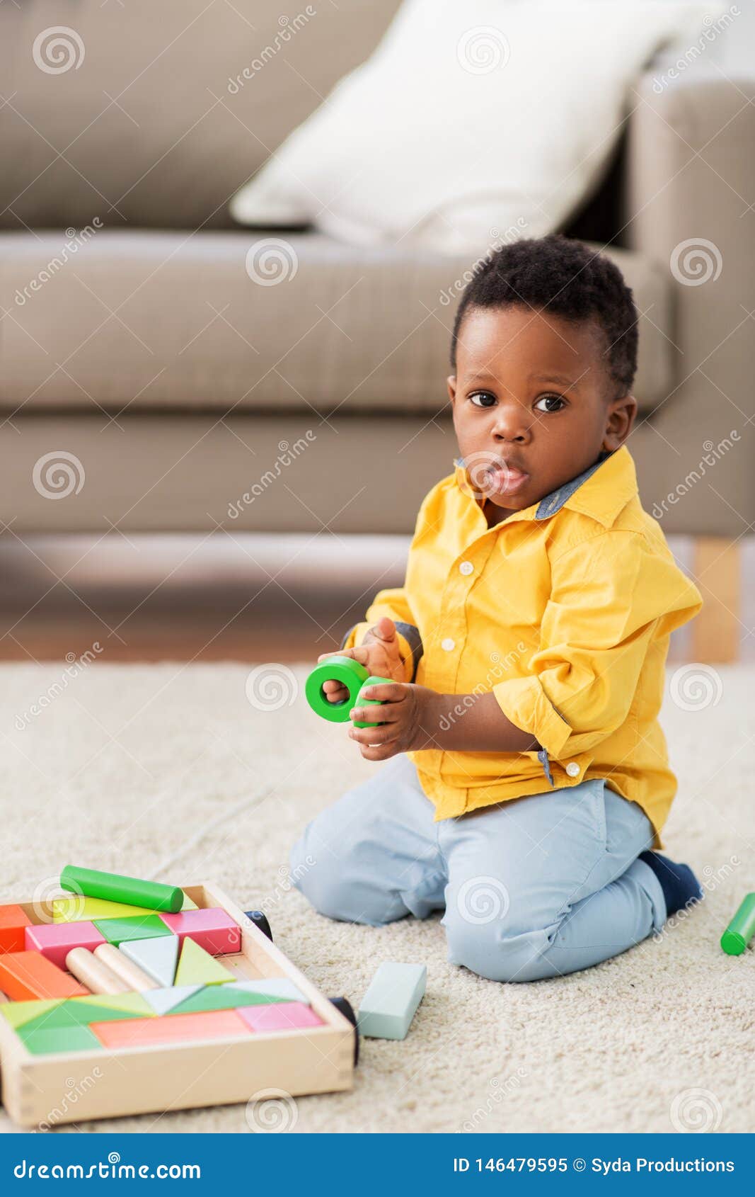 African American Baby Boy Playin