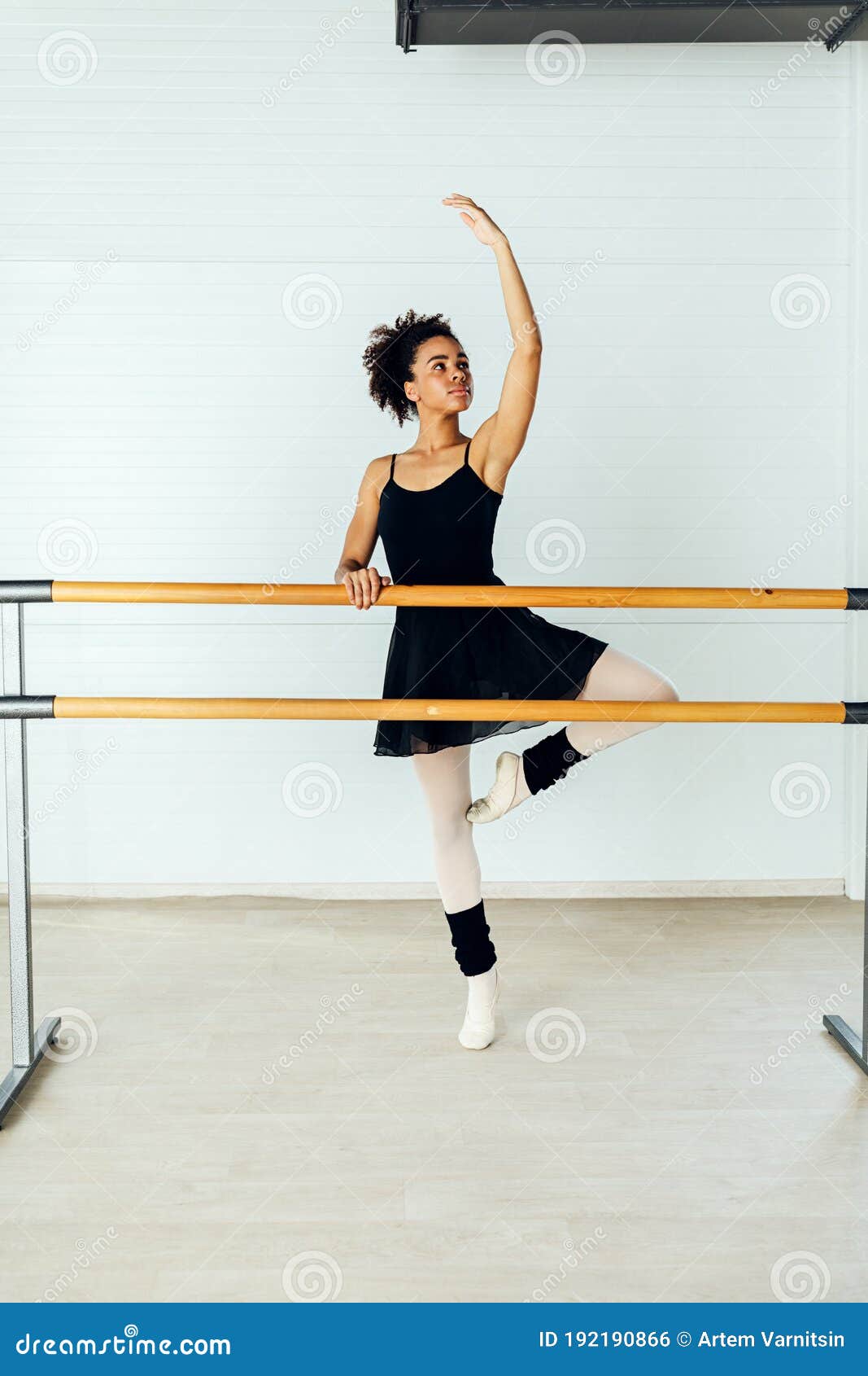 African American Ballet Dancer Practicing Moves Stock Photo Image of