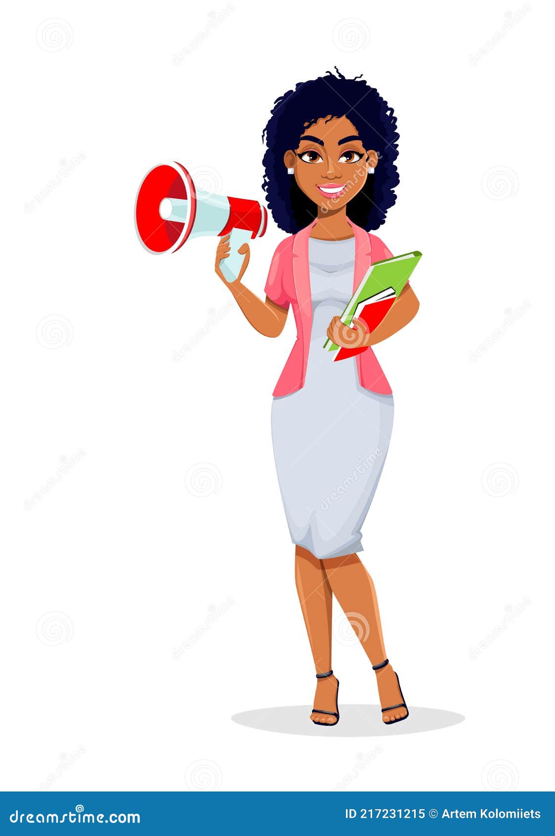 African American Business Woman Making Announcement Via Loudspeaker. Stock Vector - Illustration of occupation, people: 217231215 African American Business Woman Making Announcement Via Loudspeaker. Stock Vector - Illustration of occupation, people: 217231215