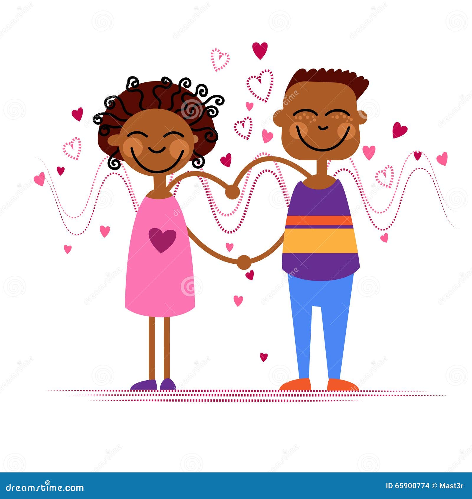 African American Couple Hold Heart Shape Love Stock Vector ...