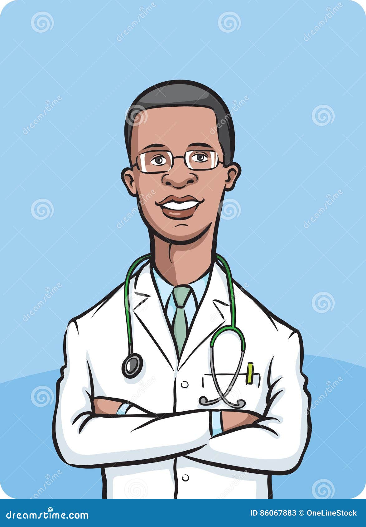african american doctor arms crossed