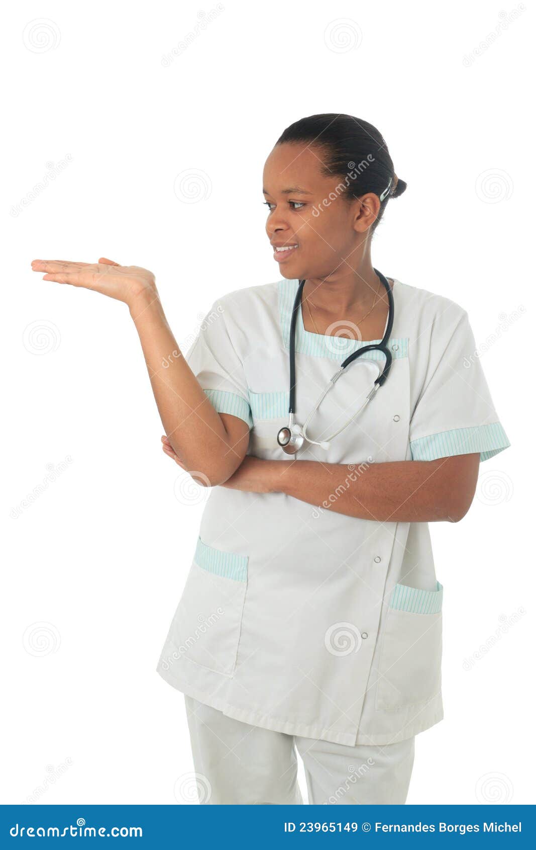African American Doctor Nurse Black Stethoscope Stock Image - Image of
