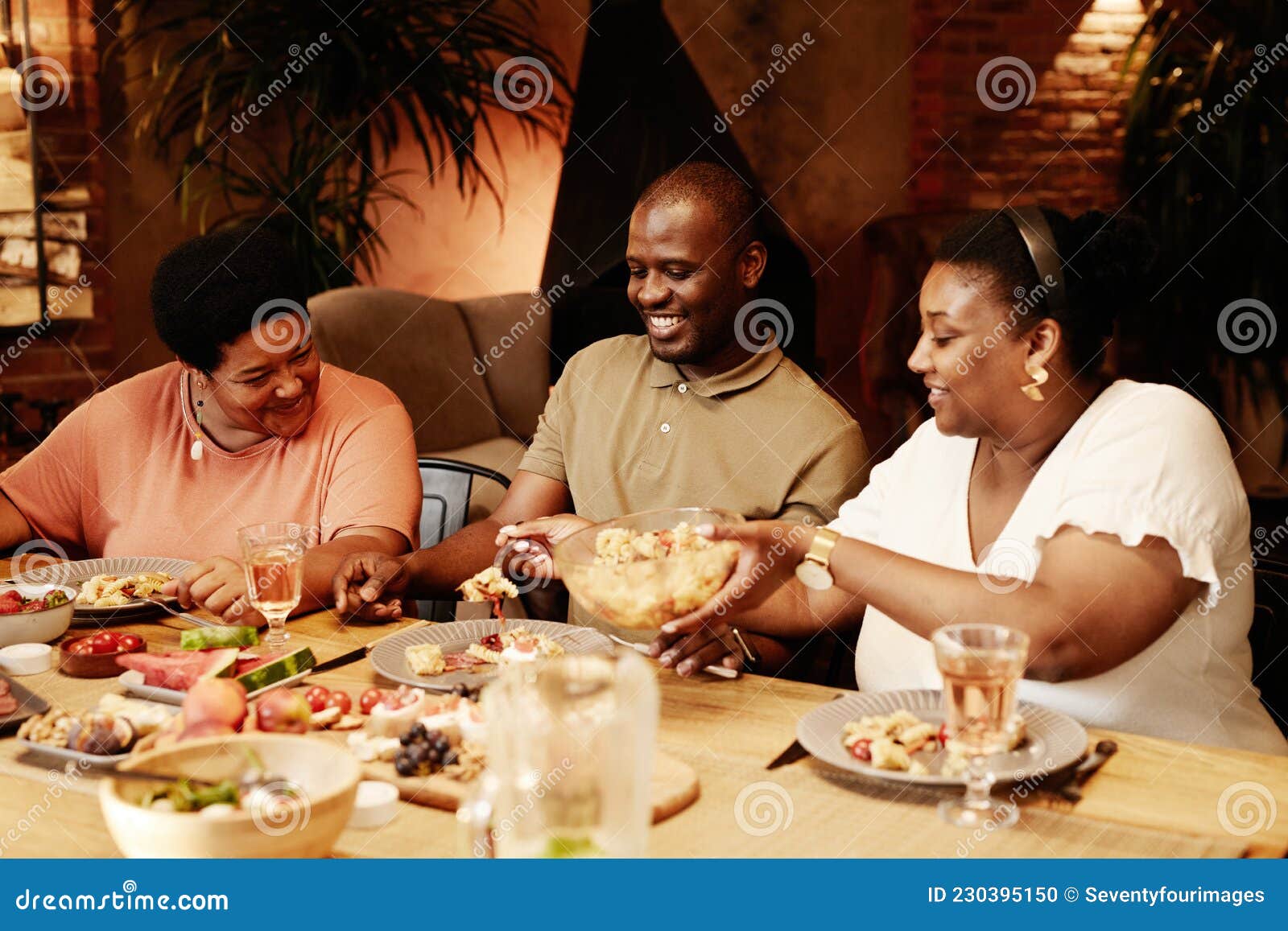 Black Family Dinner Table
