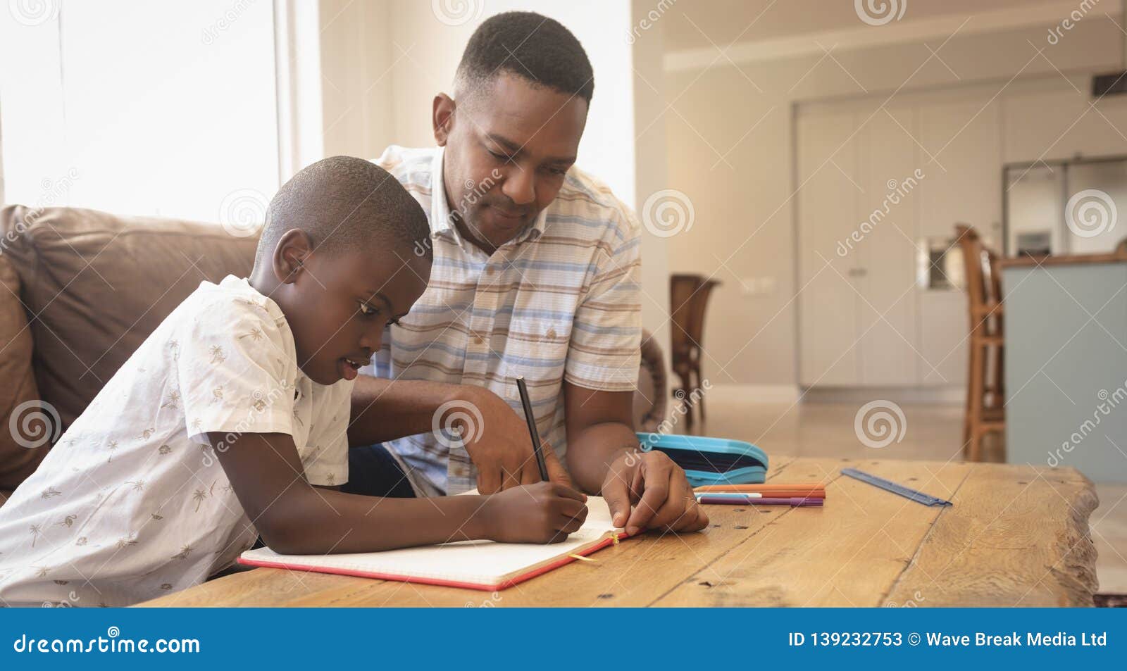 black parents helping with homework