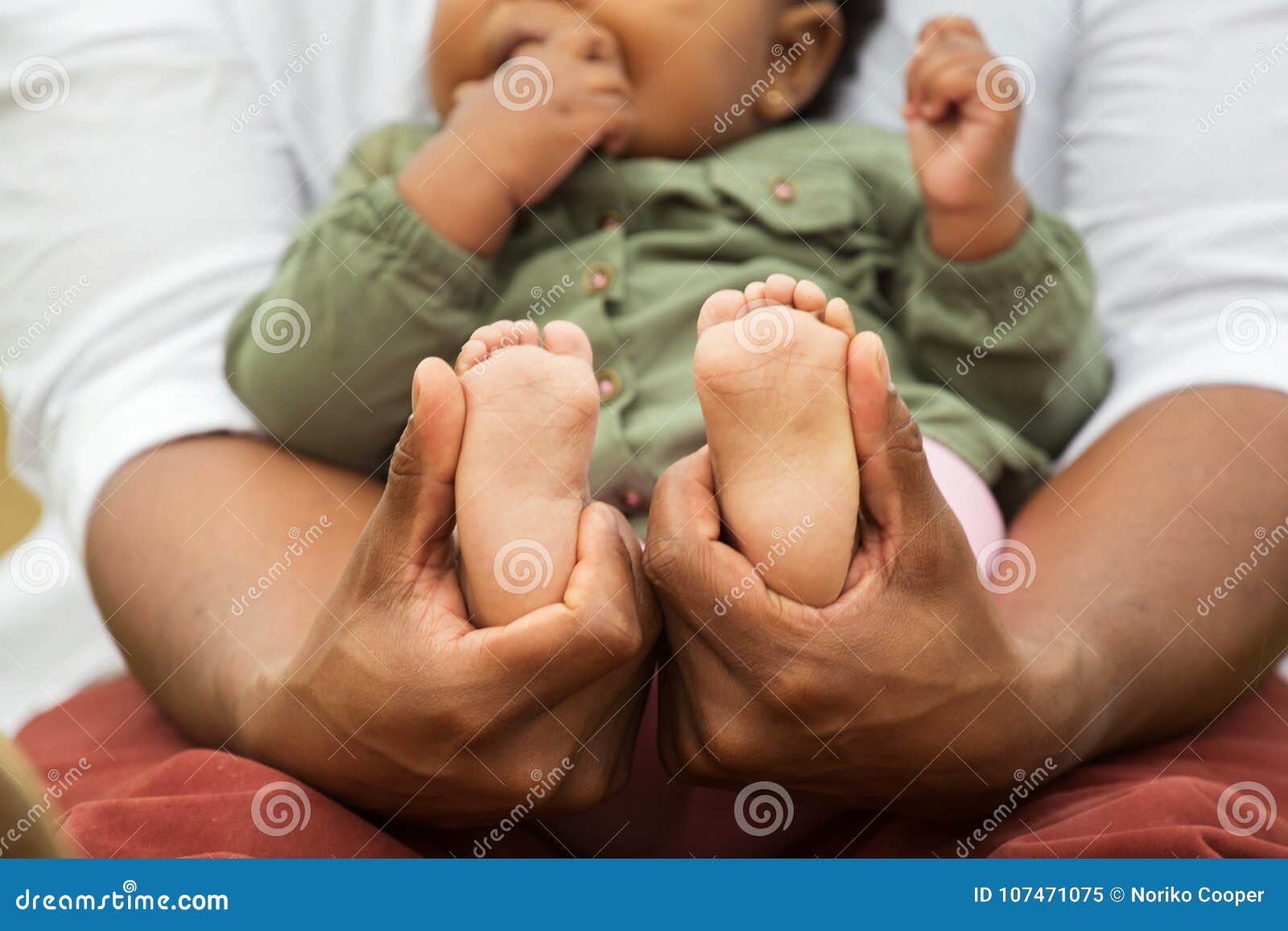 African American Father Holding His Daughters Feet Stock Image Ima