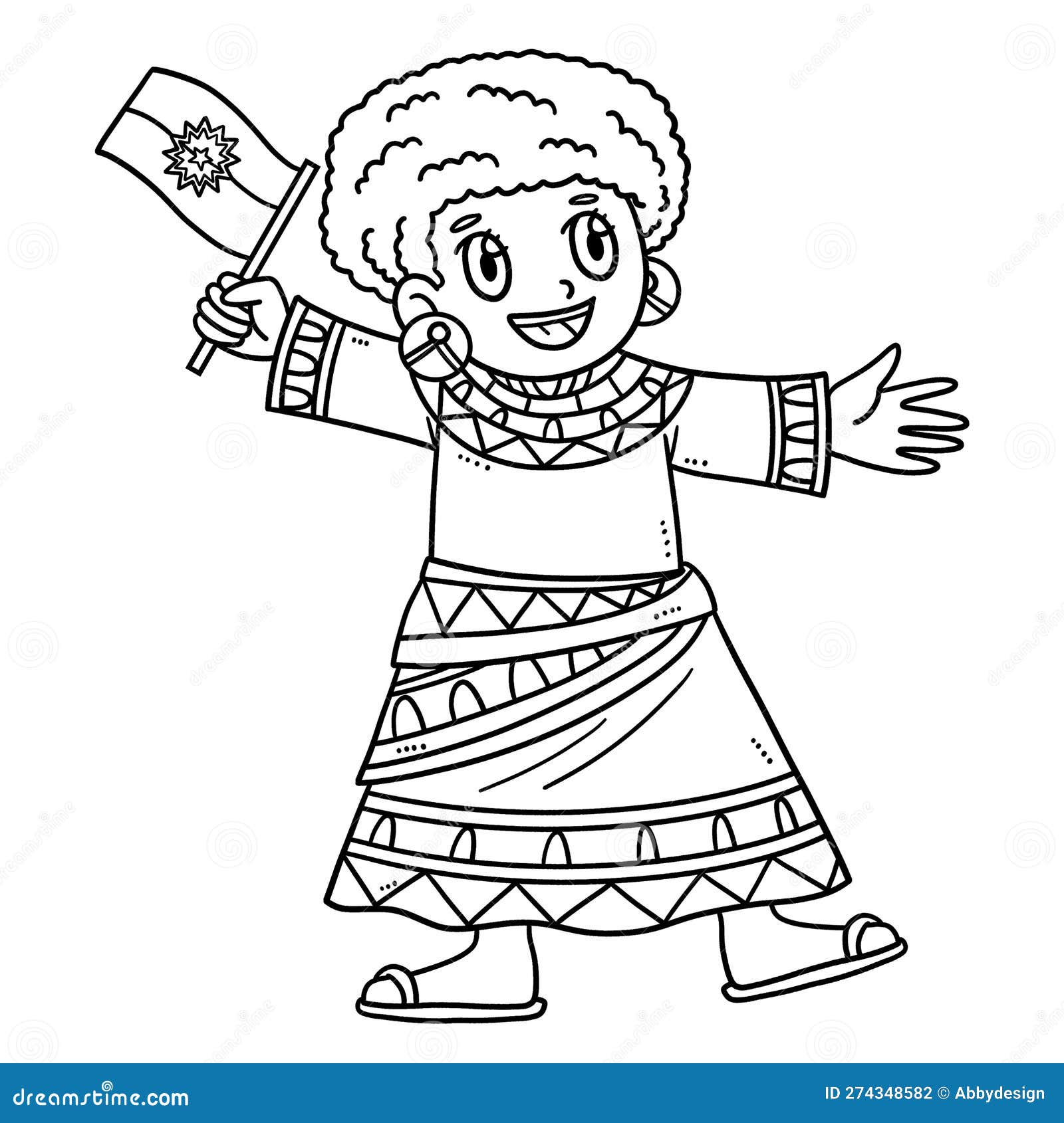 https://thumbs.dreamstime.com/z/african-american-girl-flag-isolated-coloring-cute-funny-page-provides-hours-fun-children-color-very-easy-274348582.jpg