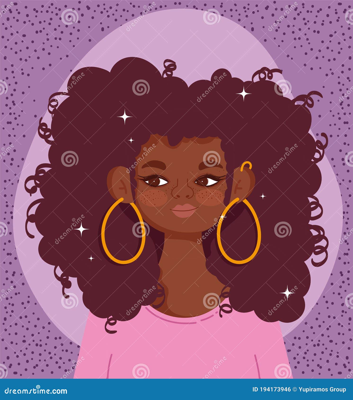 Cartoon afro girl with 23 Animated