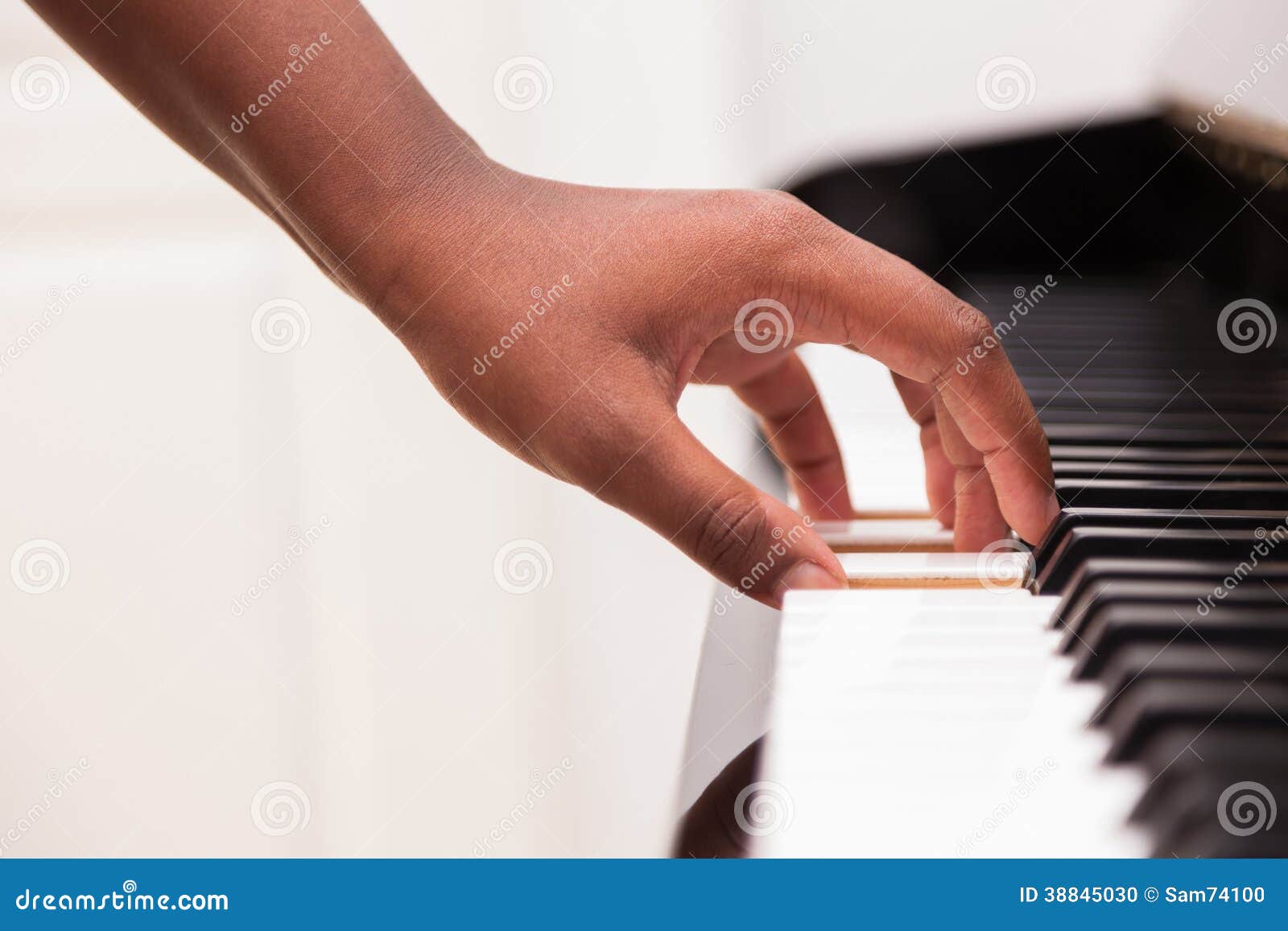 African American Hand Playing Piano Stock Photo - Image of finger