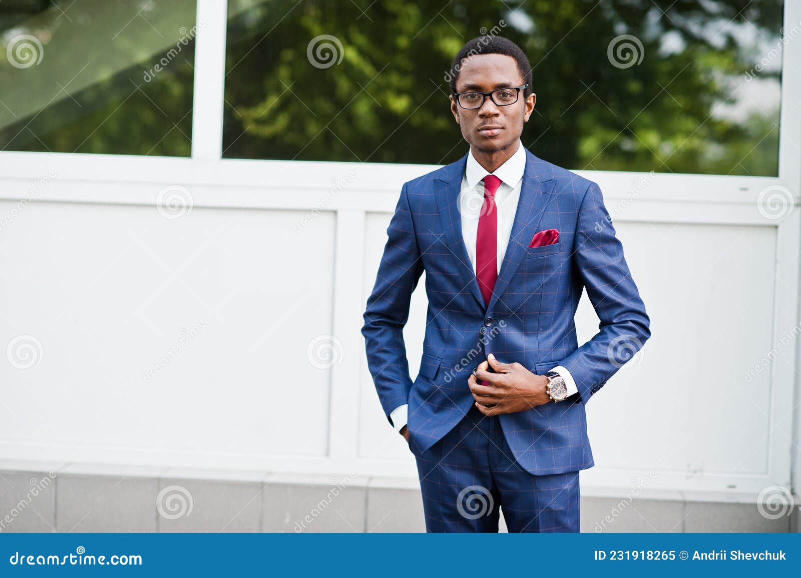 African American Happy Successful Man at Suit and Glasses. Black ...