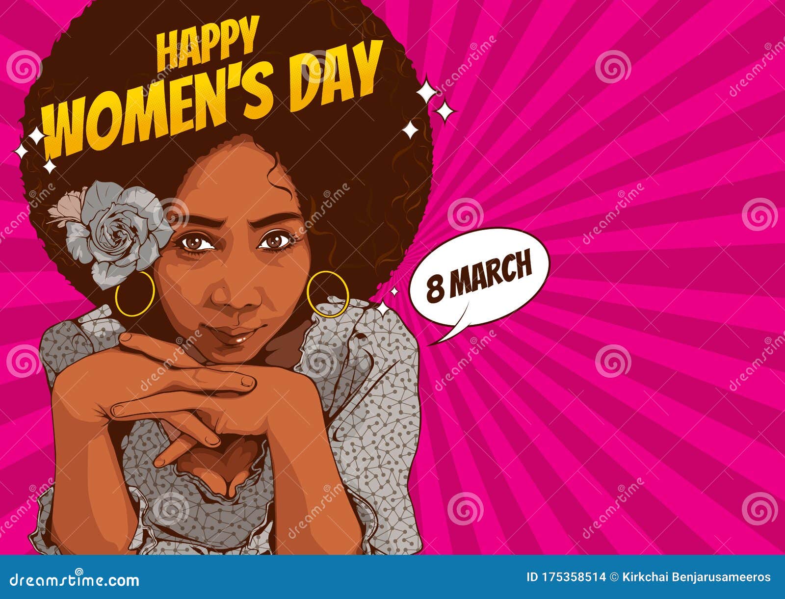 African American Happy Women`s Day 52 Stock Vector – Illustration of …
