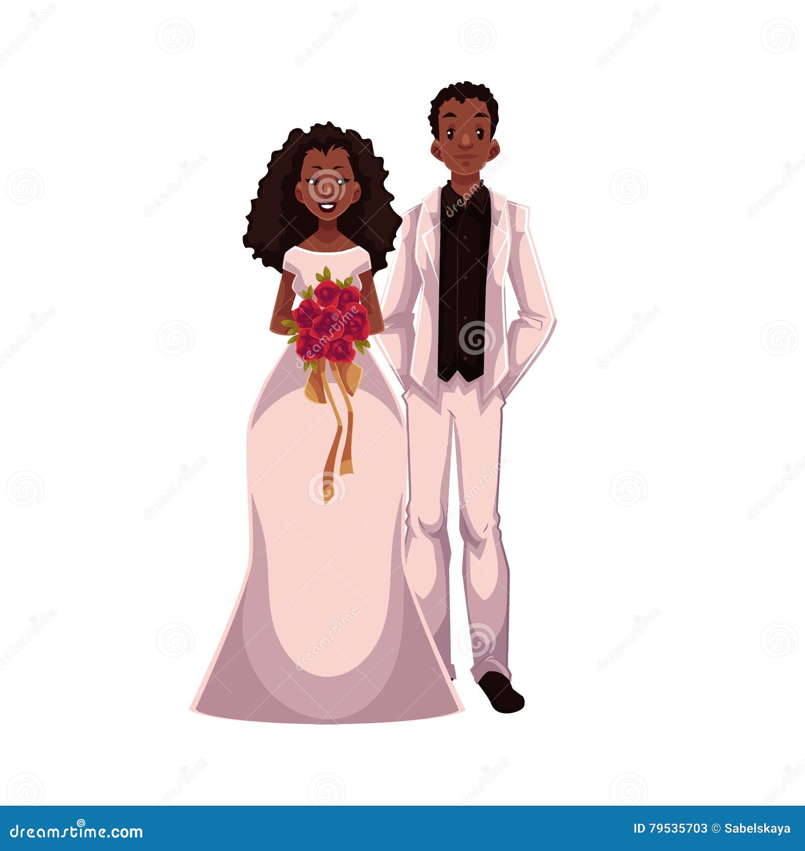 Black Couple Stock Illustrations