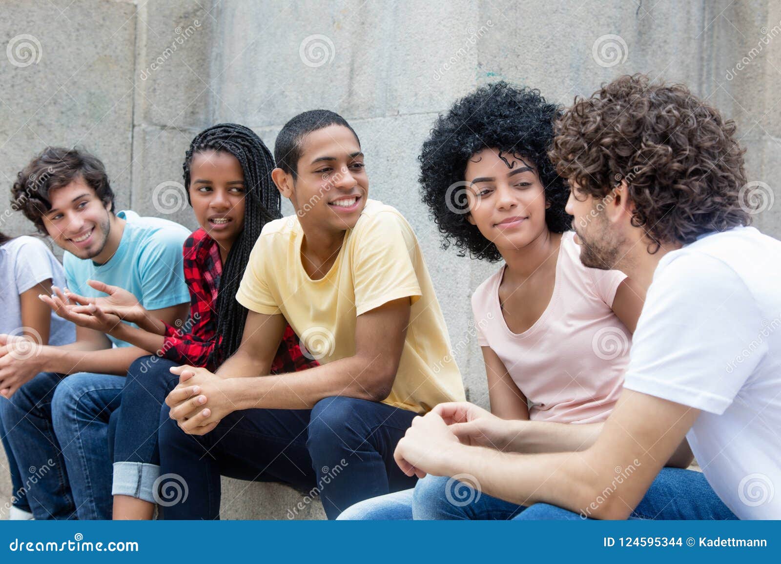 african american and latin young adults talking about politics