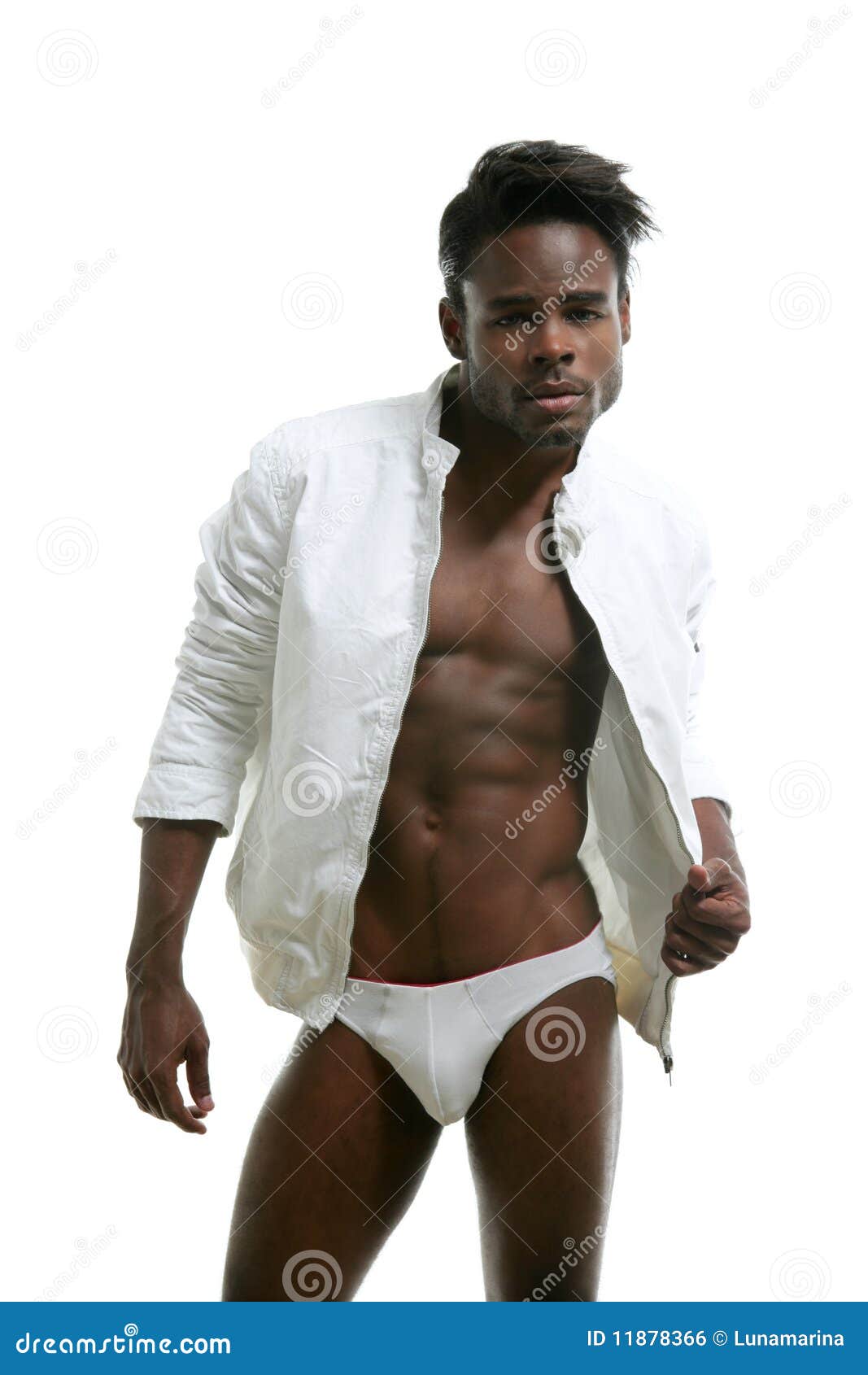 African American Male Model Underwear Stock Photo Image of eyes