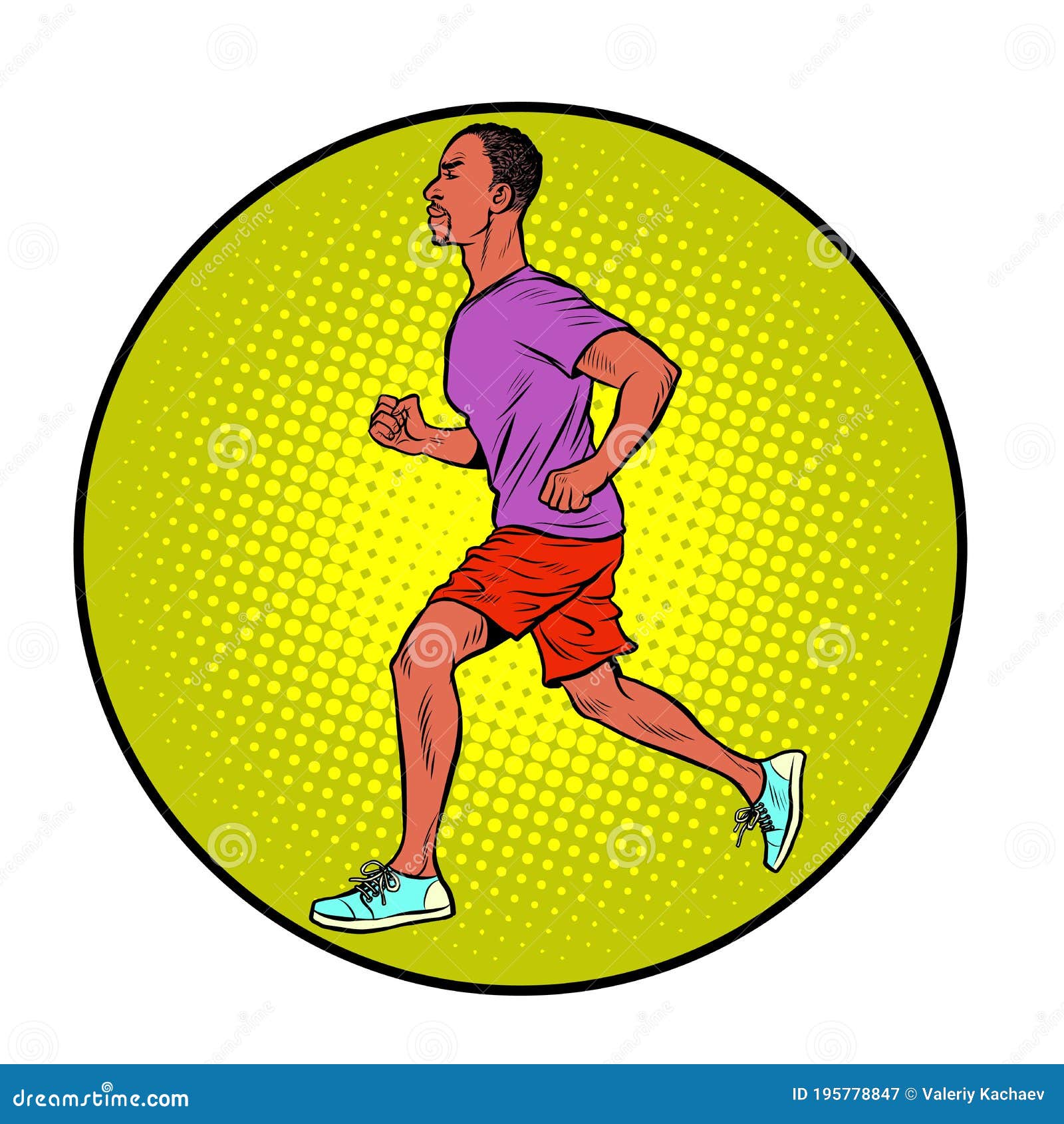 african american man running, sports jog