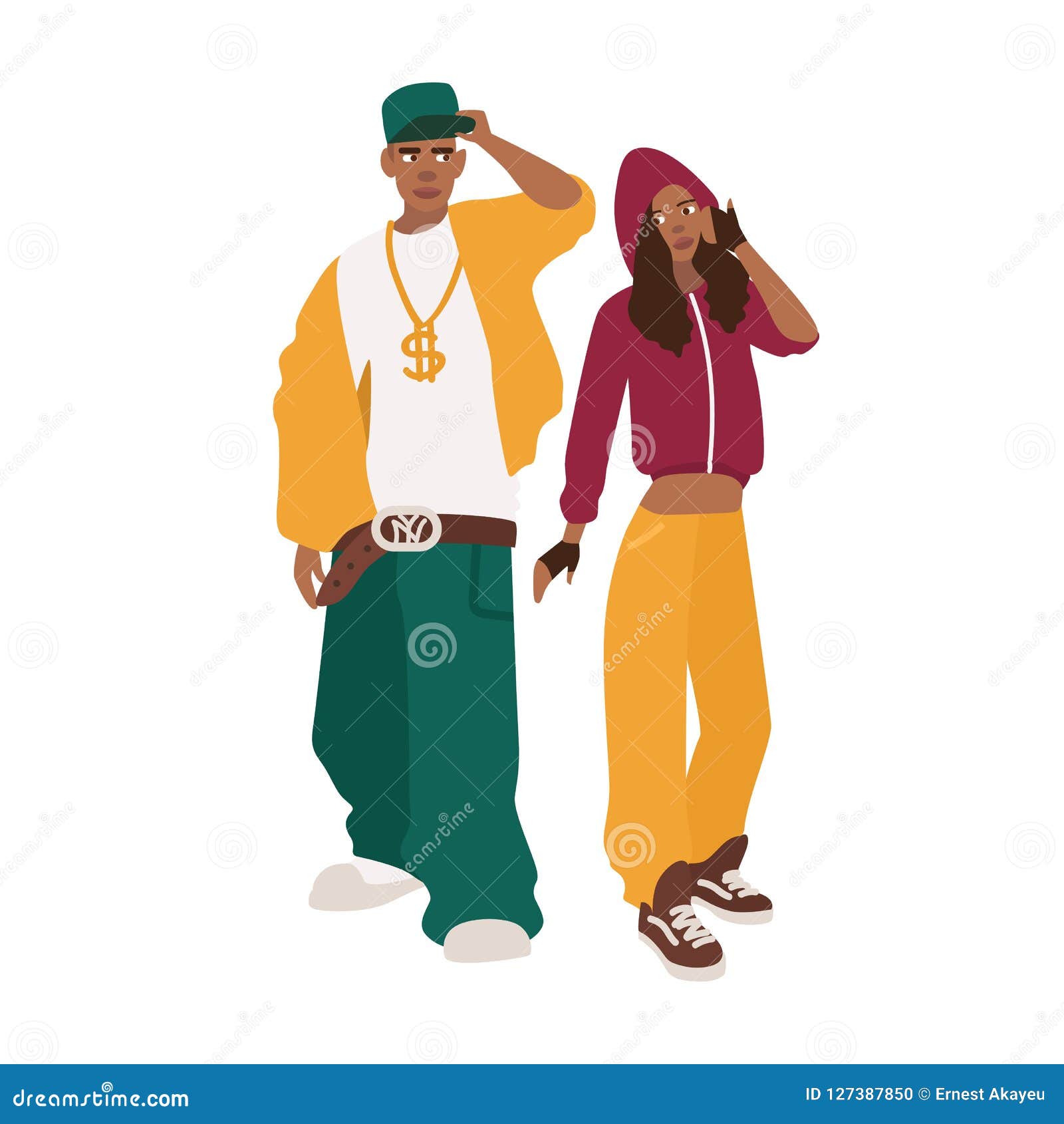 African American Man and Woman Dressed in Loose Clothes. Pair or Rappers. Young Rap or R`n`B Fans Stock Vector - Illustration of music, girlfriend: 127387850 African American Man and Woman Dressed in Loose Clothes. Pair or Rappers. Young Rap or R`n`B Fans Stock Vector - Illustration of music, girlfriend: 127387850