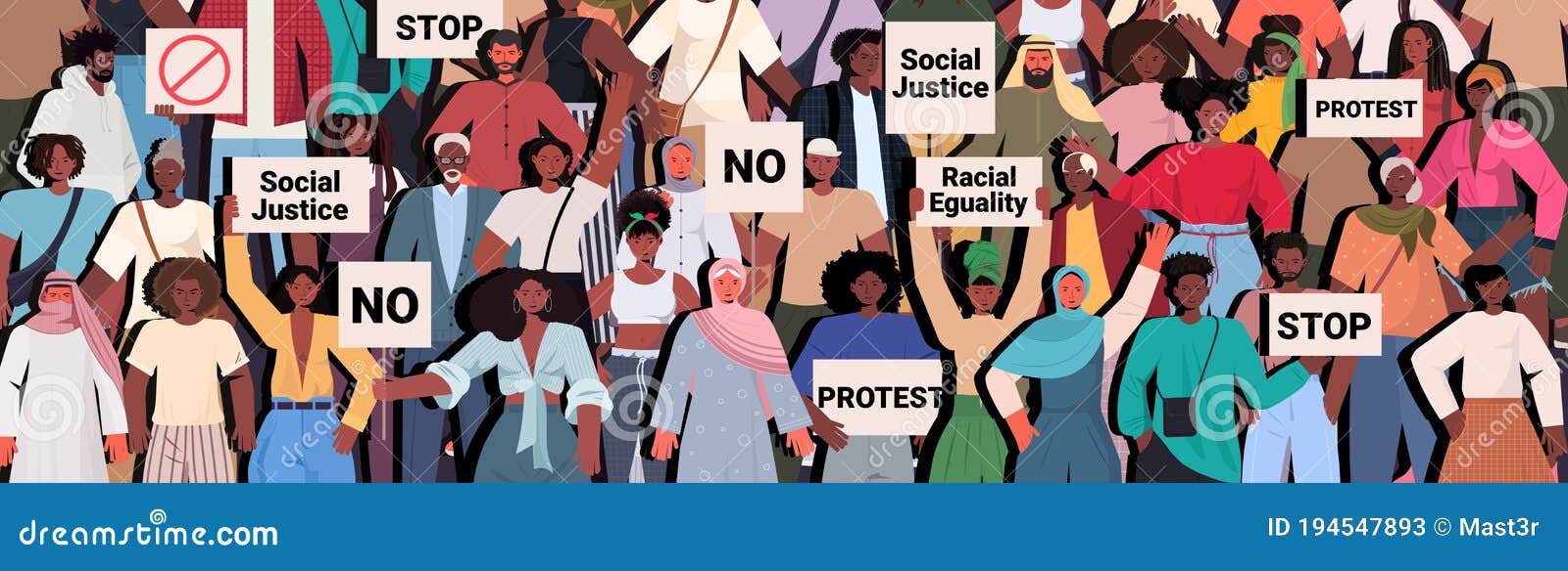 Racial Equality Anti Discrimination Infographic Cartoon Vector CartoonDealer Com