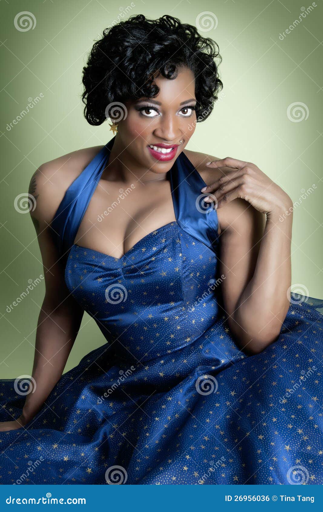 African American Pinup Model Stock Photo - Image: 26956036