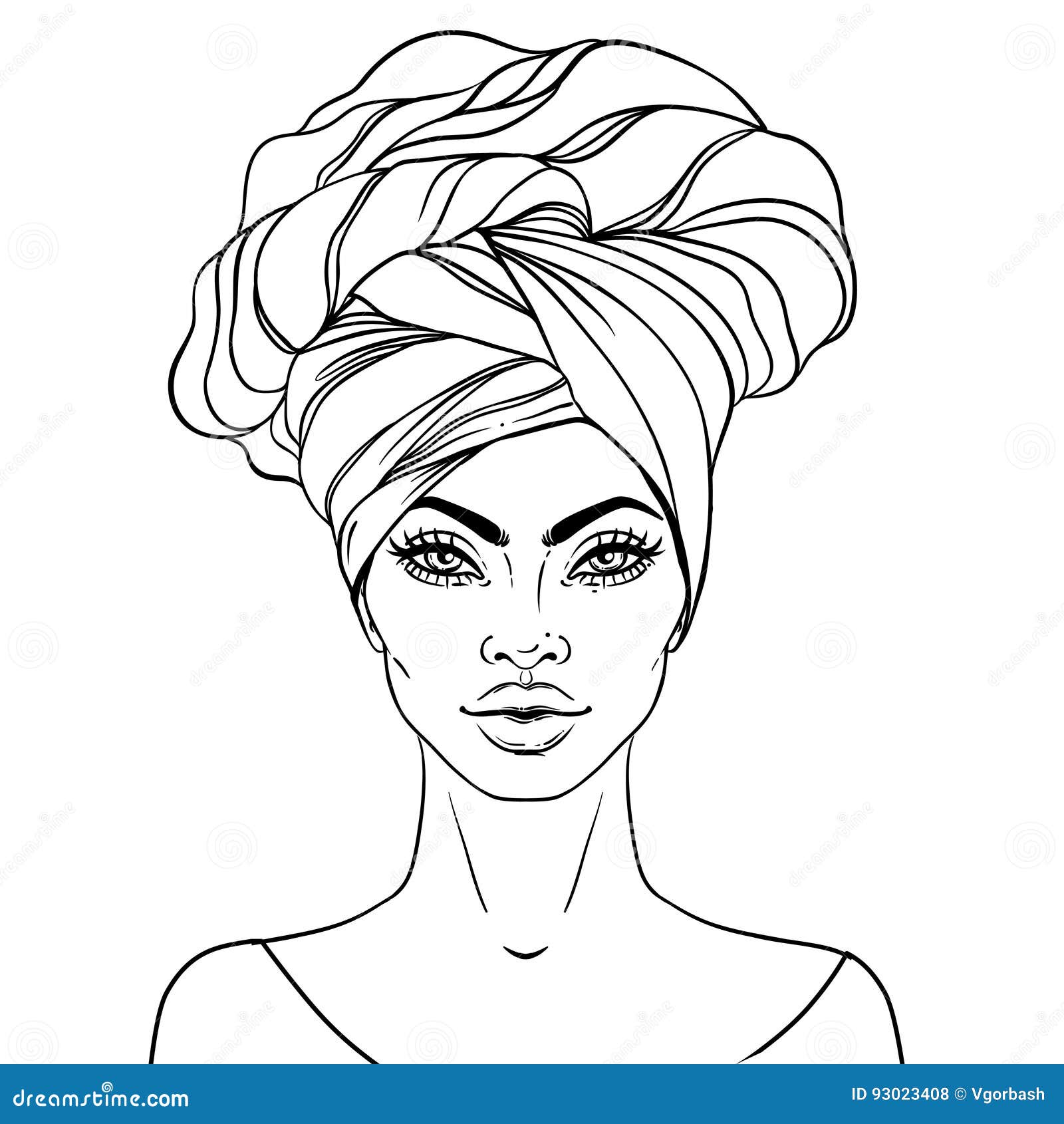 Download African American Pretty Girl. Vector Illustration Of Black ...