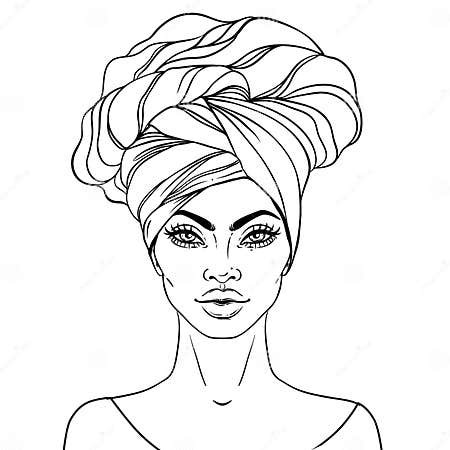 African American Pretty Girl. Vector Illustration of Black Woman Stock ...