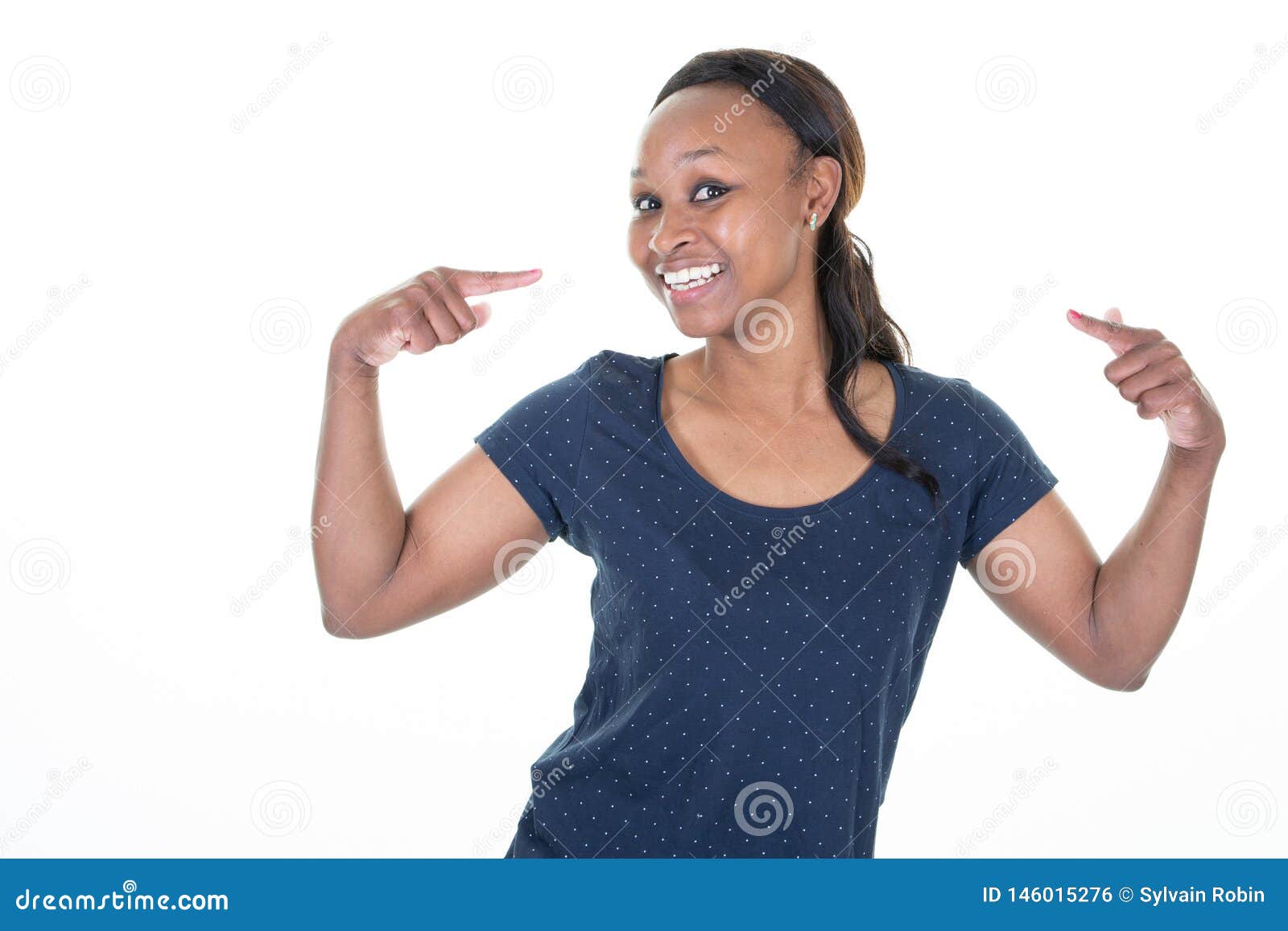 african american pretty young woman over  background looking confident with smile on face pointing oneself with fingers