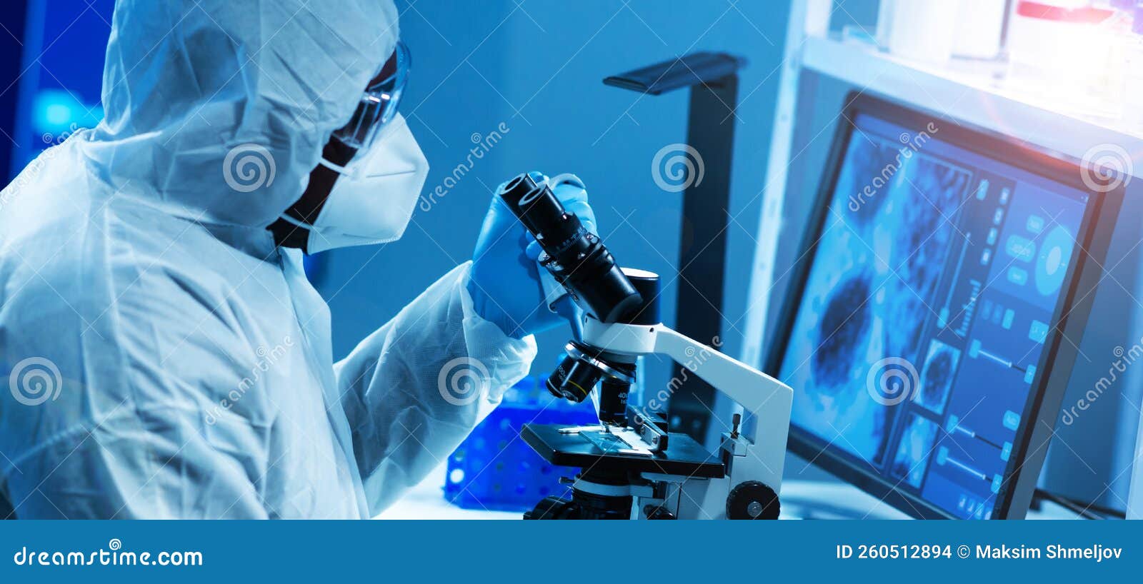 Africanamerican Scientist Works in a Scientific Lab Using Laboratory