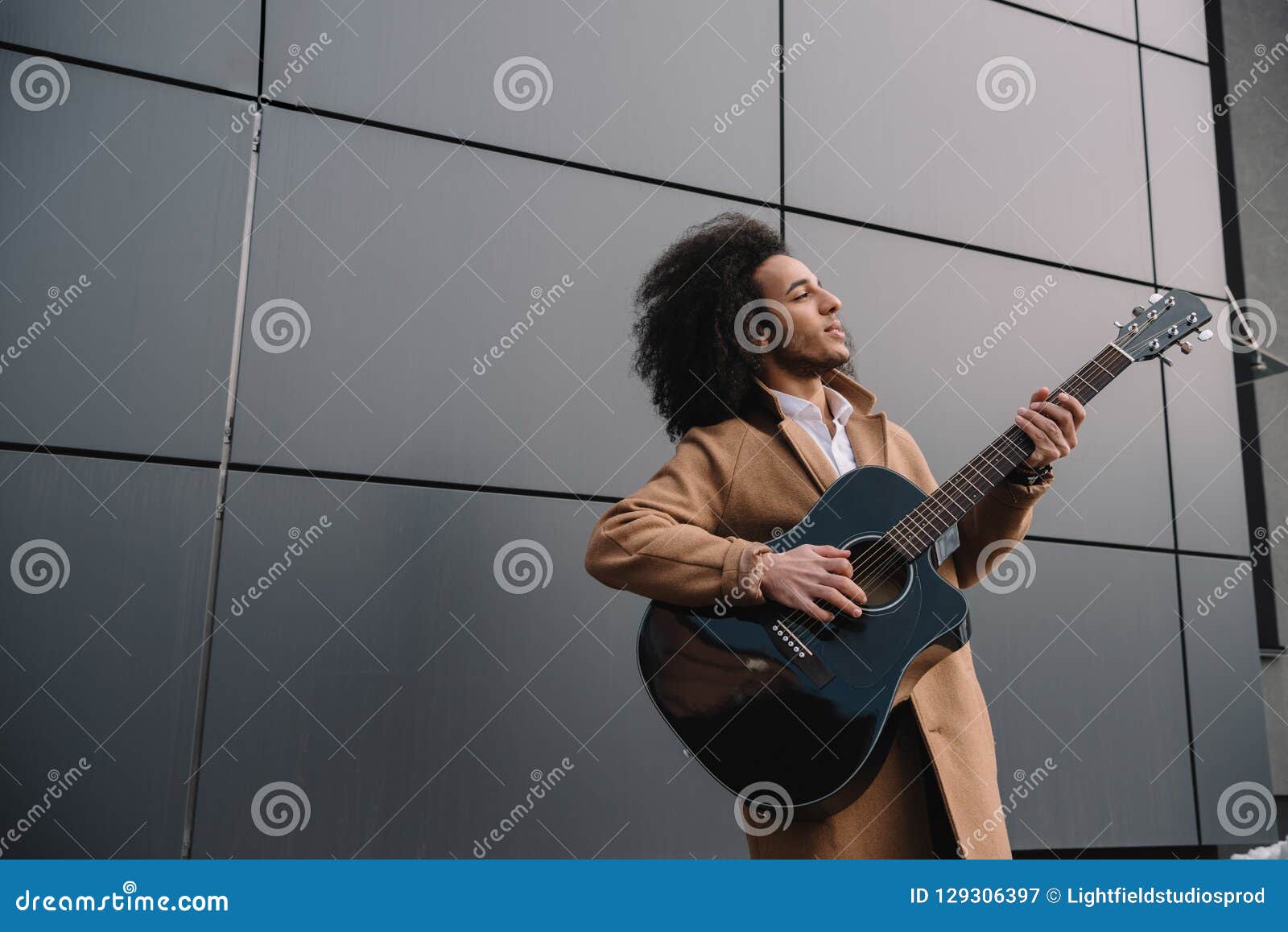 African American Street Musician Playing Stock Image - Image of alone