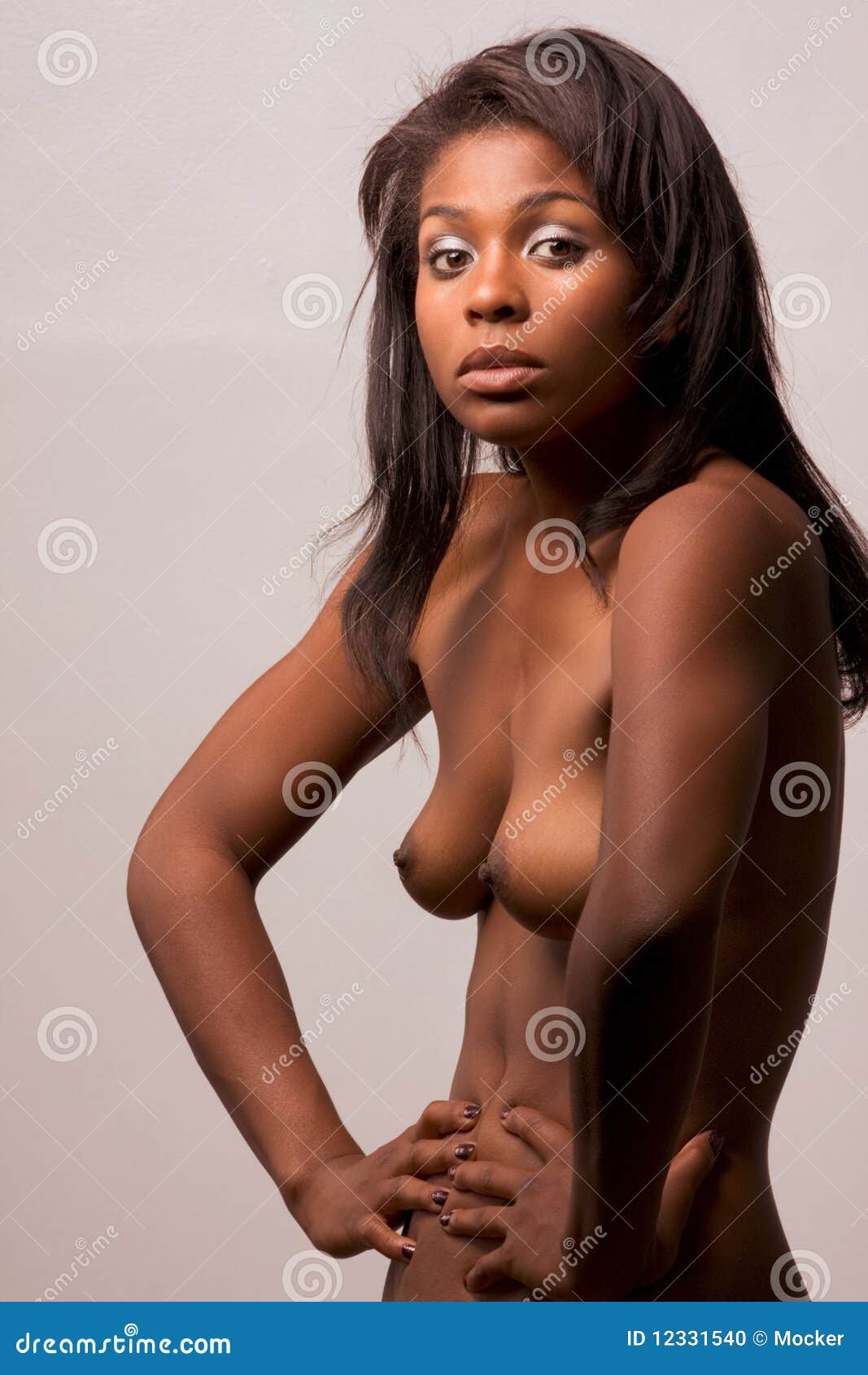 African American Topless Sensual Woman Model Stoc pic picture