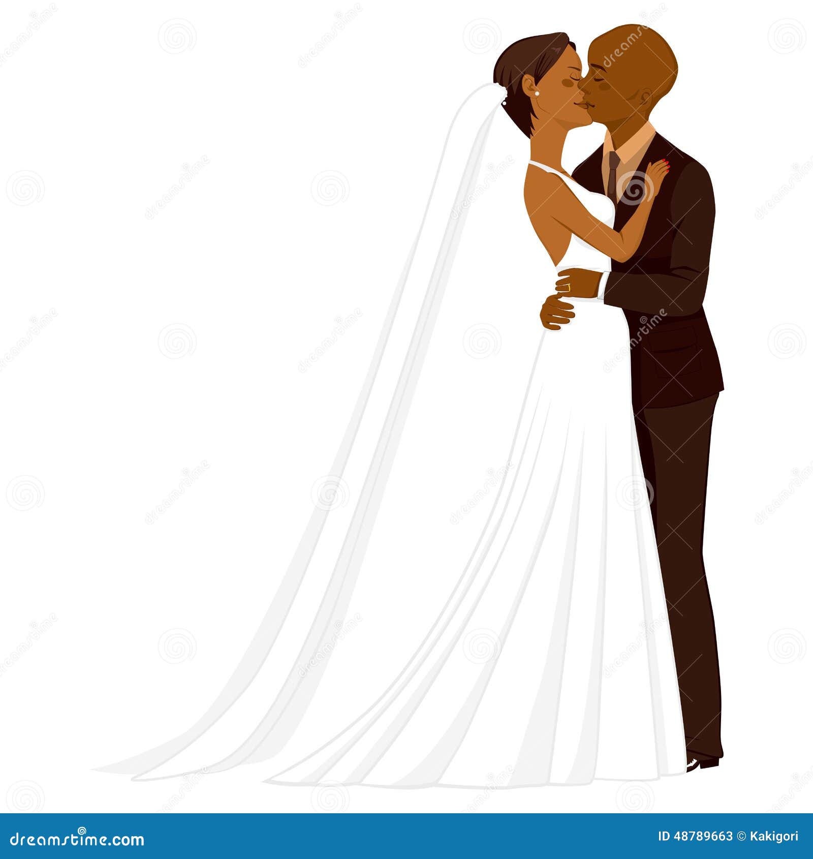 african american bride and groom clipart stick