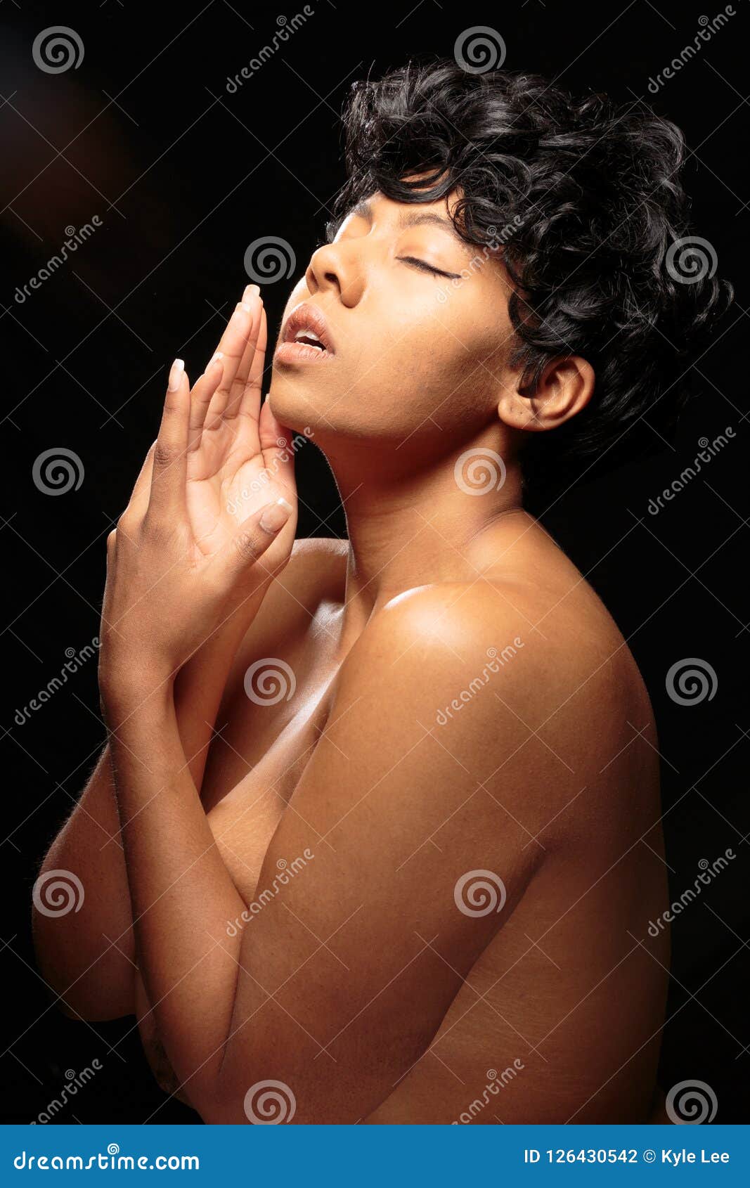 Buxom Black Woman Nude Studio Shots Stock Photo - Image of ...