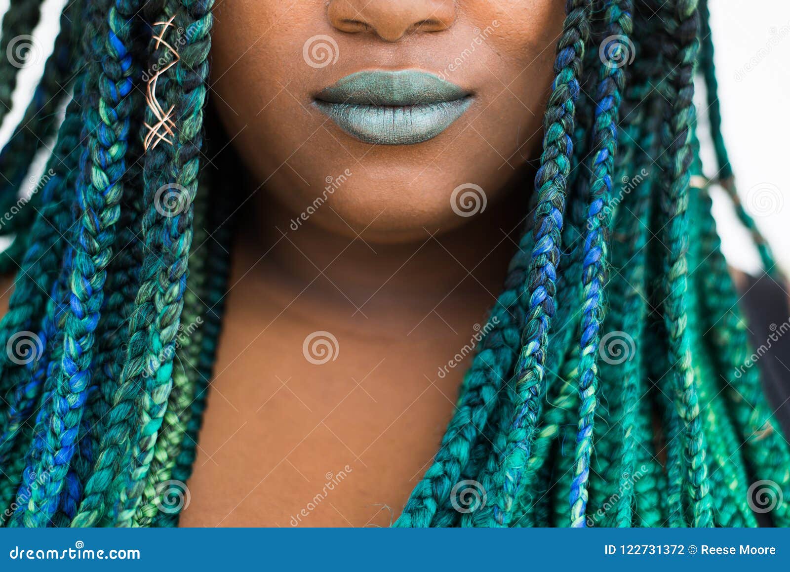 Blue and Green Hair Split Braids - wide 1