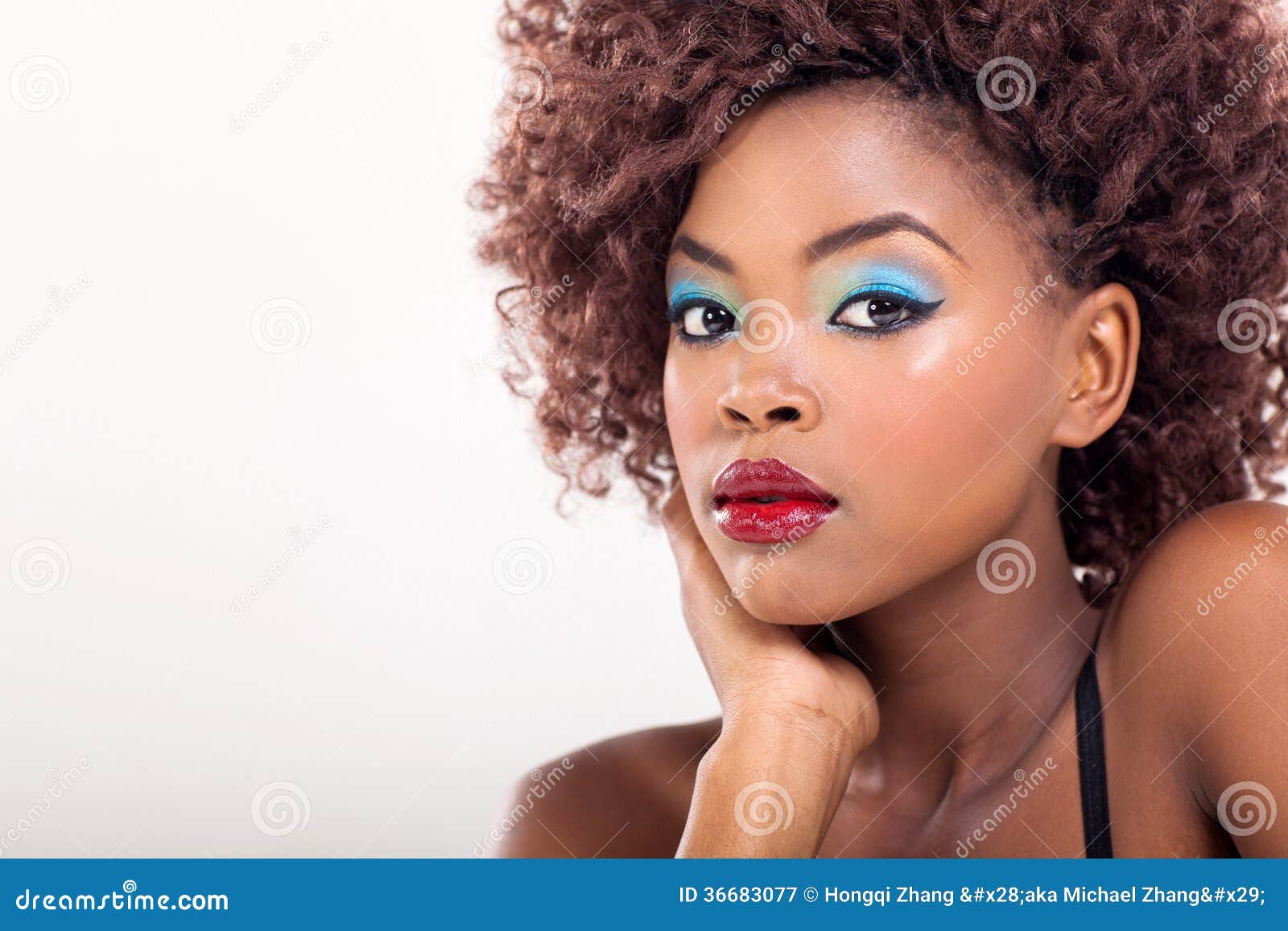 African American Woman Makeup Stock Image Image of lips, adult 36683077