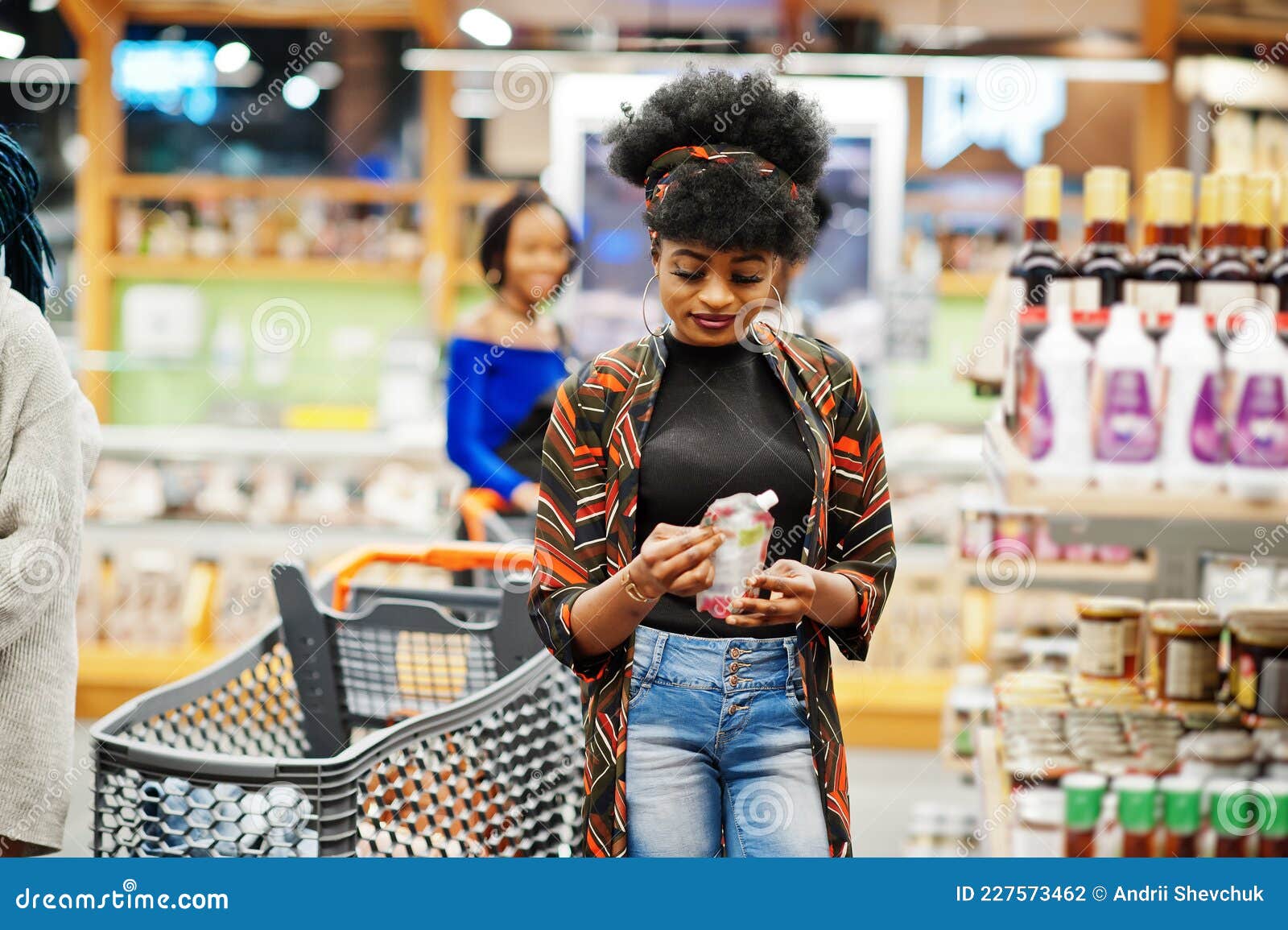 Group of African Woman in Supermarket Stock Photo - Image of choice ...