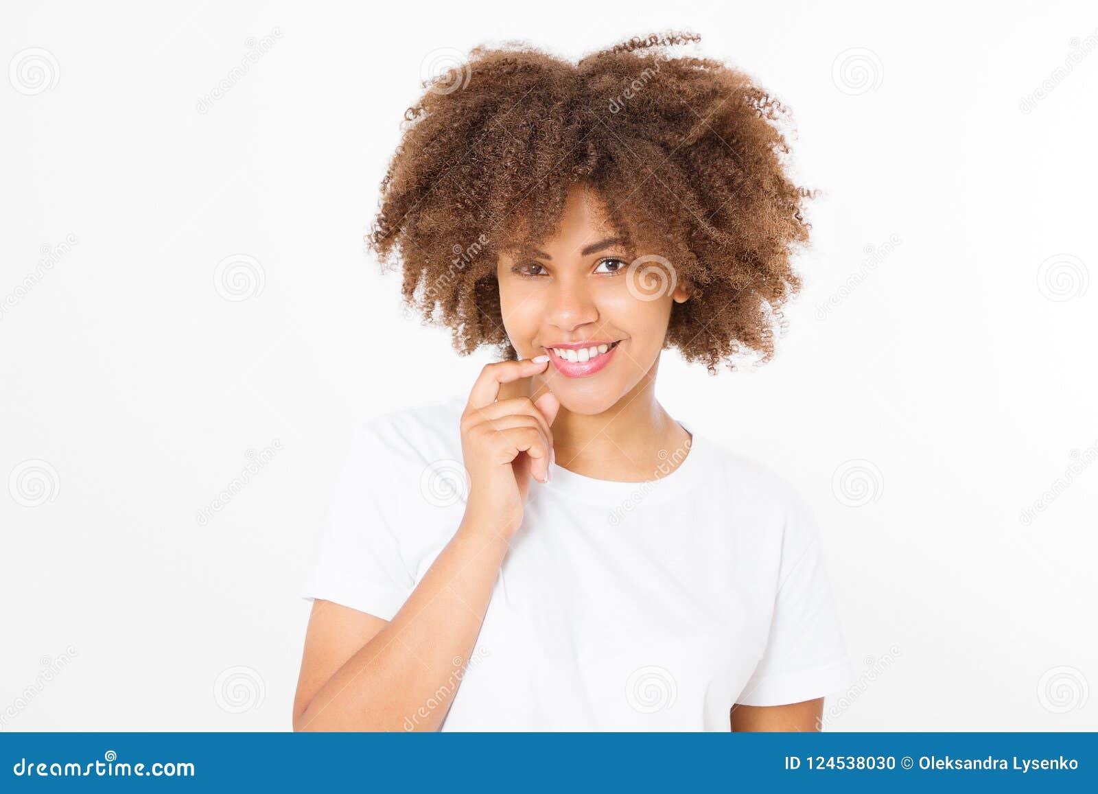 Download African American Woman On White Background. Copy Space ...