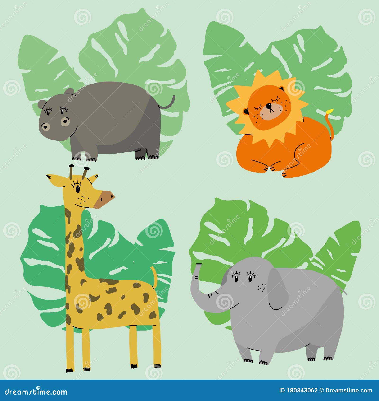 African Animals Elephant, Hippopotamus, Rhinoceros, Lion, Giraffe in Vector. Funny Cartoon Safari Animals in Bright Stock Vector - Illustration of animal, isolated: 180843062 African Animals Elephant, Hippopotamus, Rhinoceros, Lion, Giraffe in Vector. Funny Cartoon Safari Animals in Bright Stock Vector - Illustration of animal, isolated: 180843062