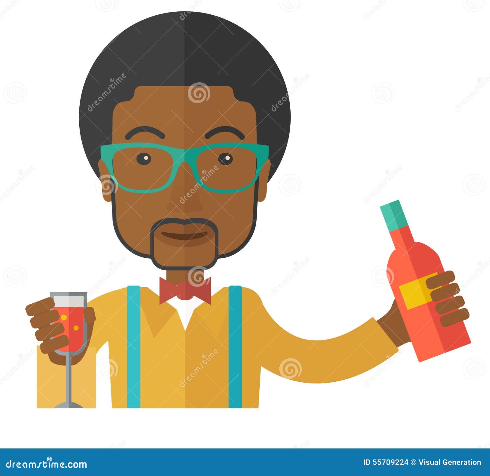 african bartender at the bar holding a drinks