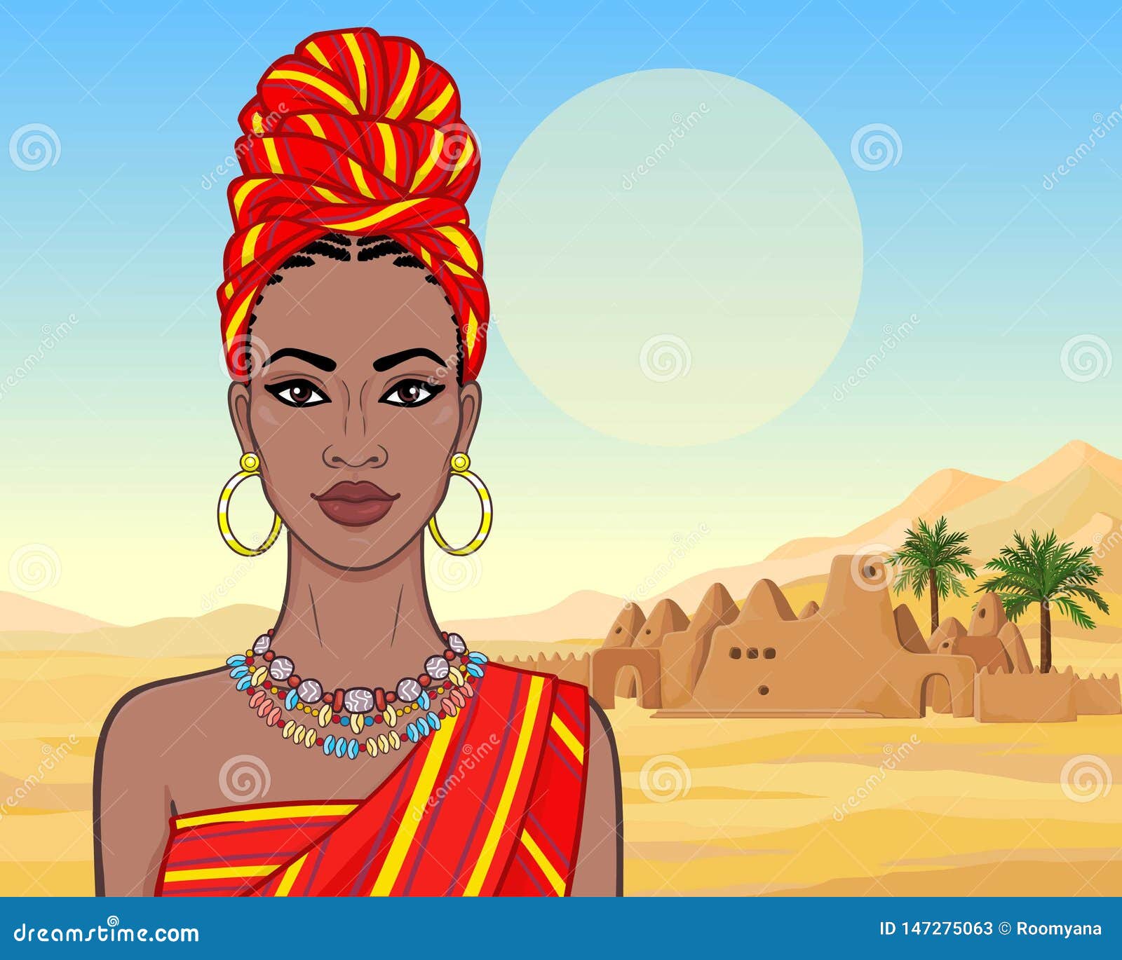 Young Beautiful African Genie Turquoise Genie Top and Pants Bottle Afro Hair Gold Earrings Posing Cartoon Vector SVG JPG PNG Cutting Files