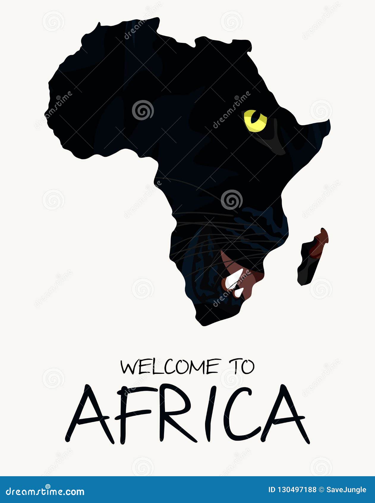 African Black Panther Map Illustration Stock Vector Illustration of
